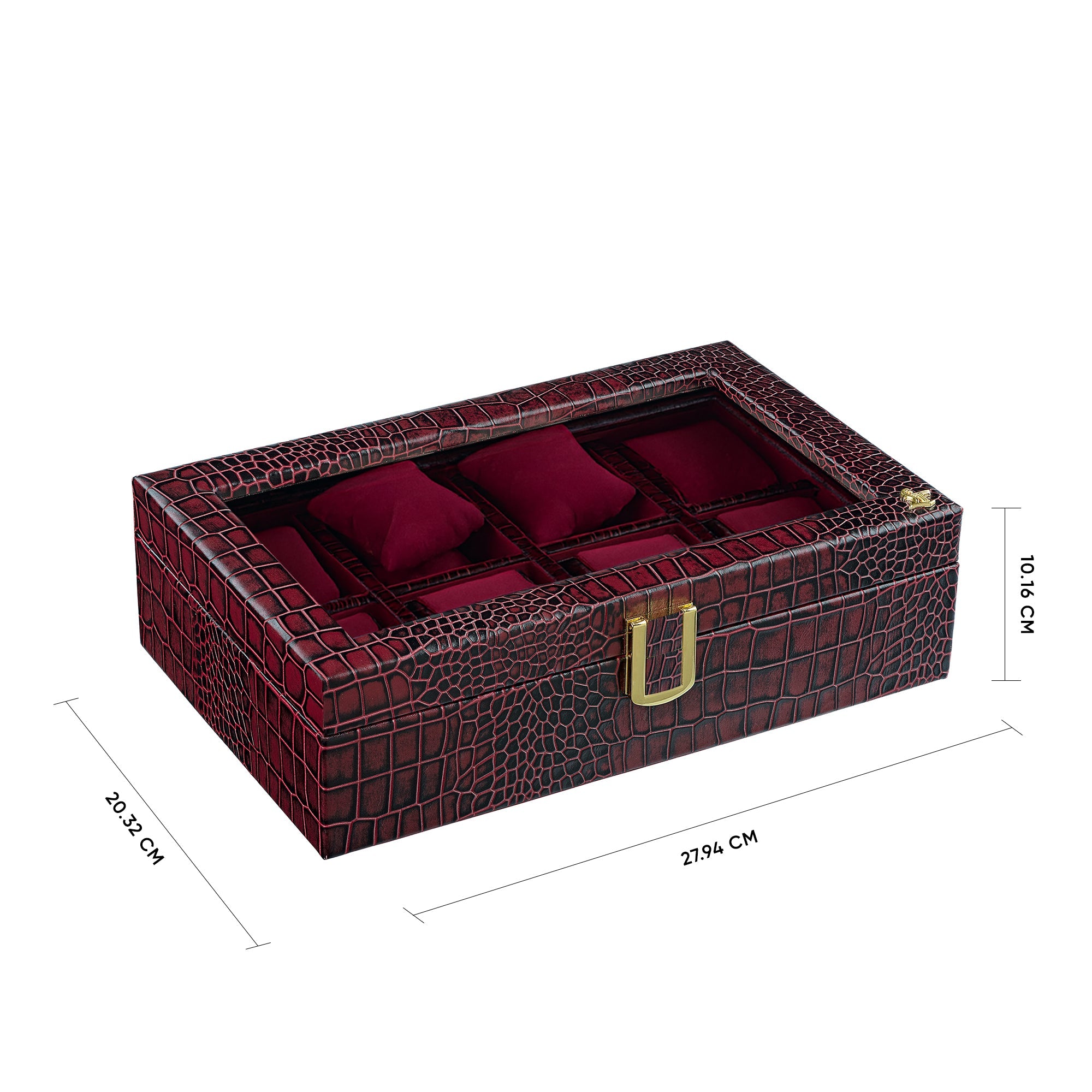 Bronx II Watch Box (8 Watches) | Watch Box For Men | 100% Genuine Leather | Color: Croco Cherry Leather Talks
