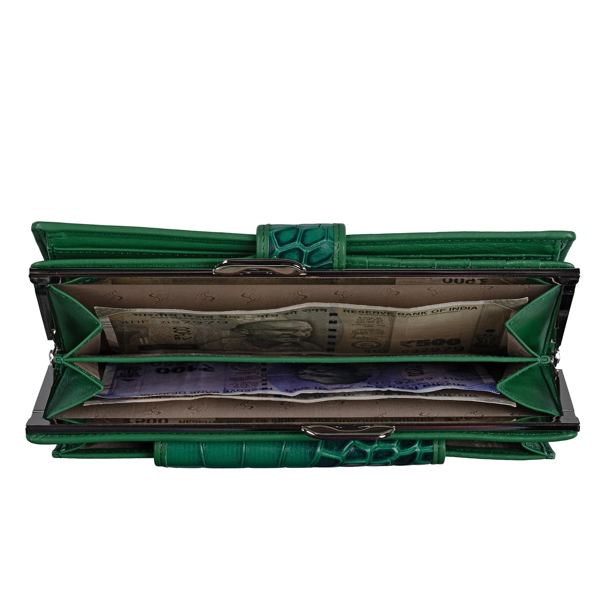 Clara 2 Ladies Wallet | Premium Leather Women’s Wallet | Elegant Daily Essentials Organizer | Colour: Green Leather Talks