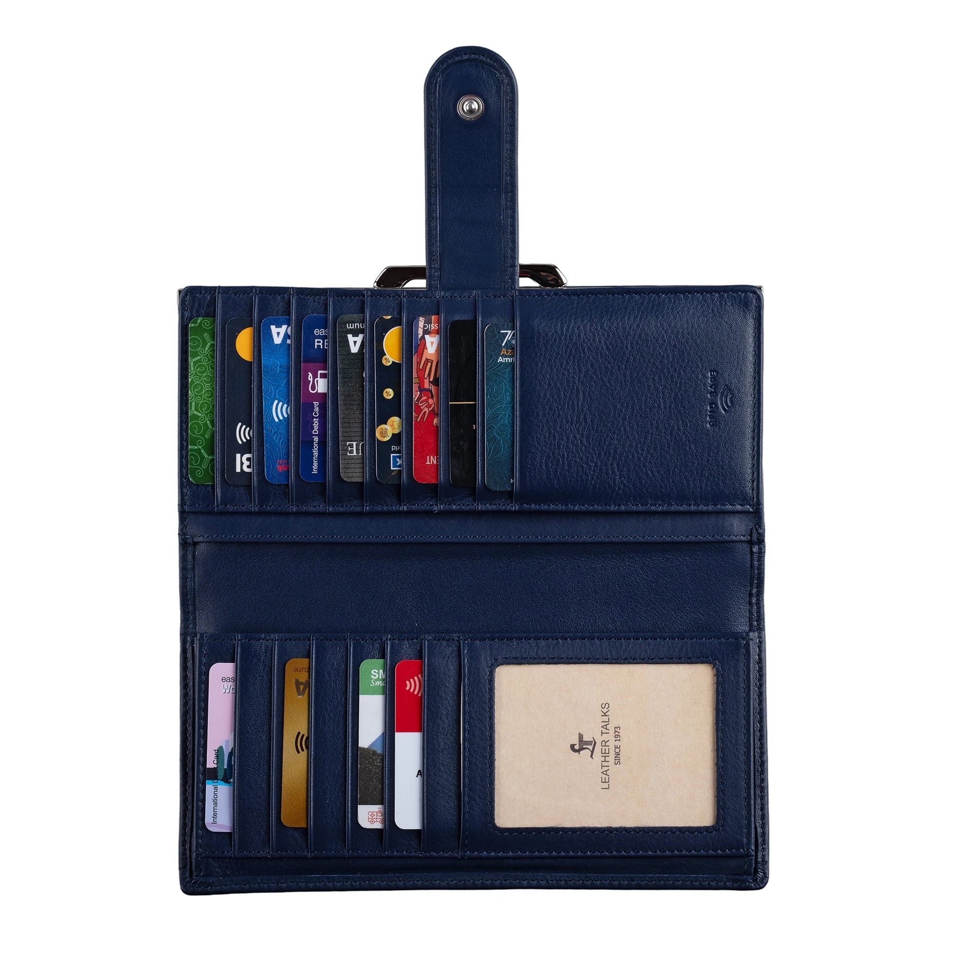 Clara 2 Ladies Wallet | Premium Leather Women’s Wallet | Elegant Daily Essentials Organizer | Colour: Blue Leather Talks