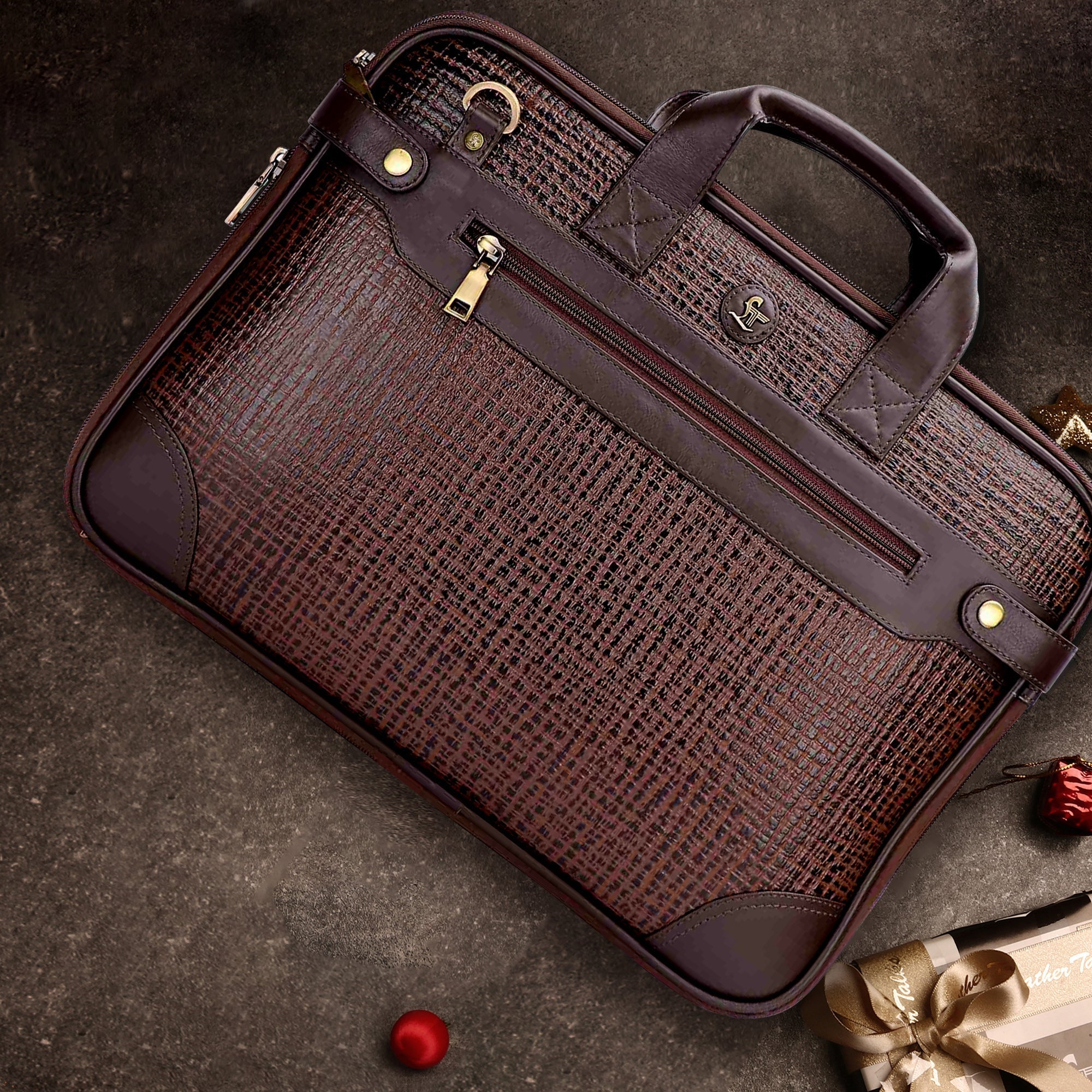 Ready to Ship Luxury Corporate Gift - Office Folio Bag III | Leather Portfolio Bag | 100% Genuine Leather | For Office Use | Colour - Brown Leather Talks