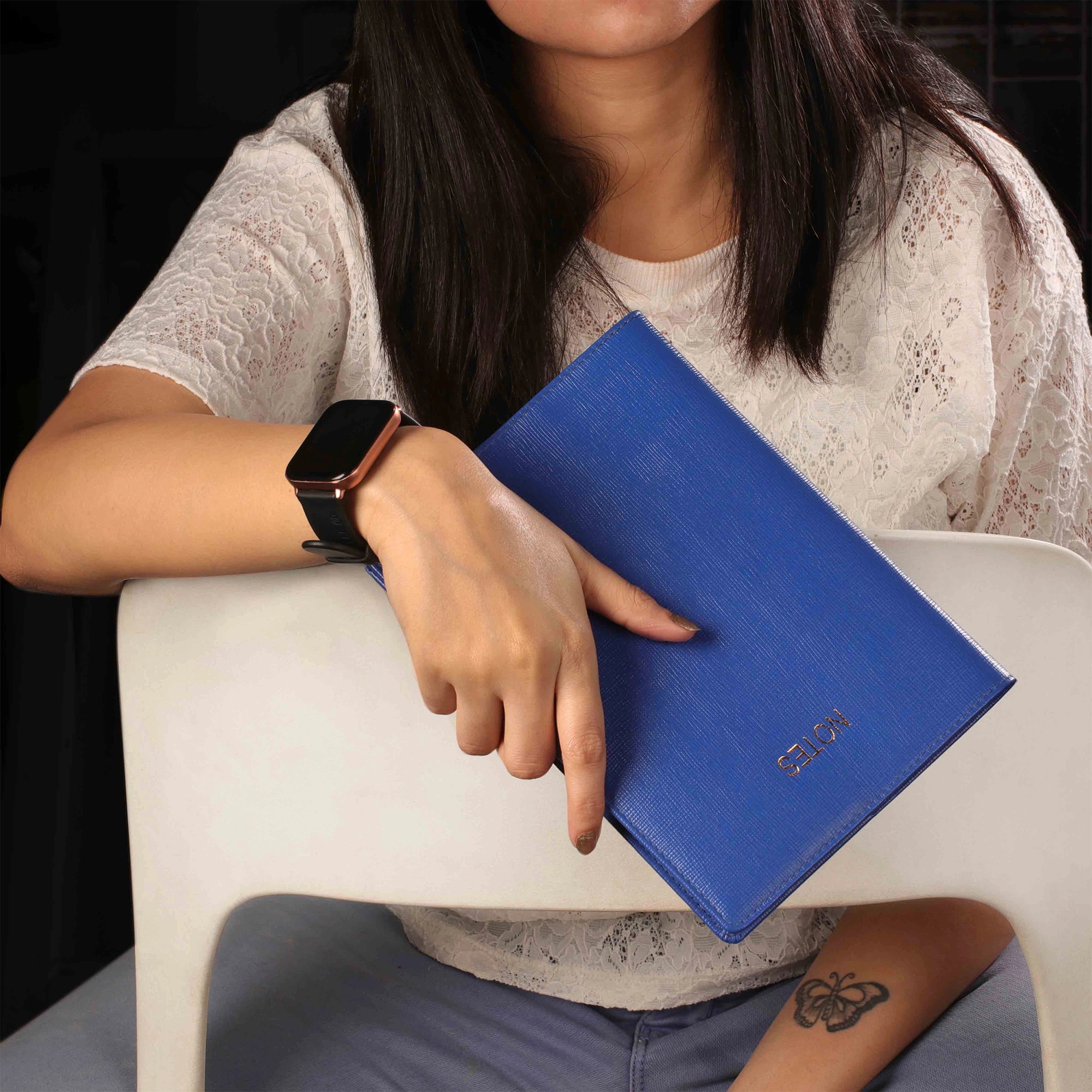 Classic - Luxury Leather Notebook | Premium Genuine Leather Journal for Men & Women | Color: Sky Blue Leather Talks