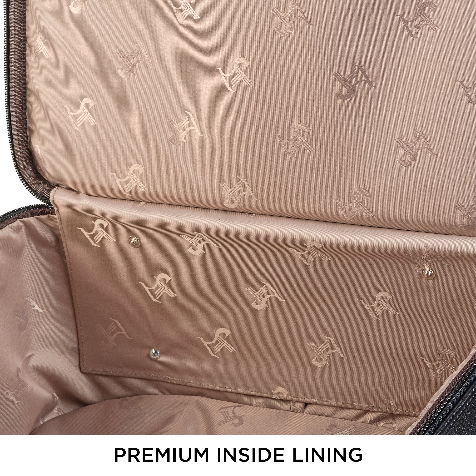 Black Genuine Leather Travel Trolley Bag