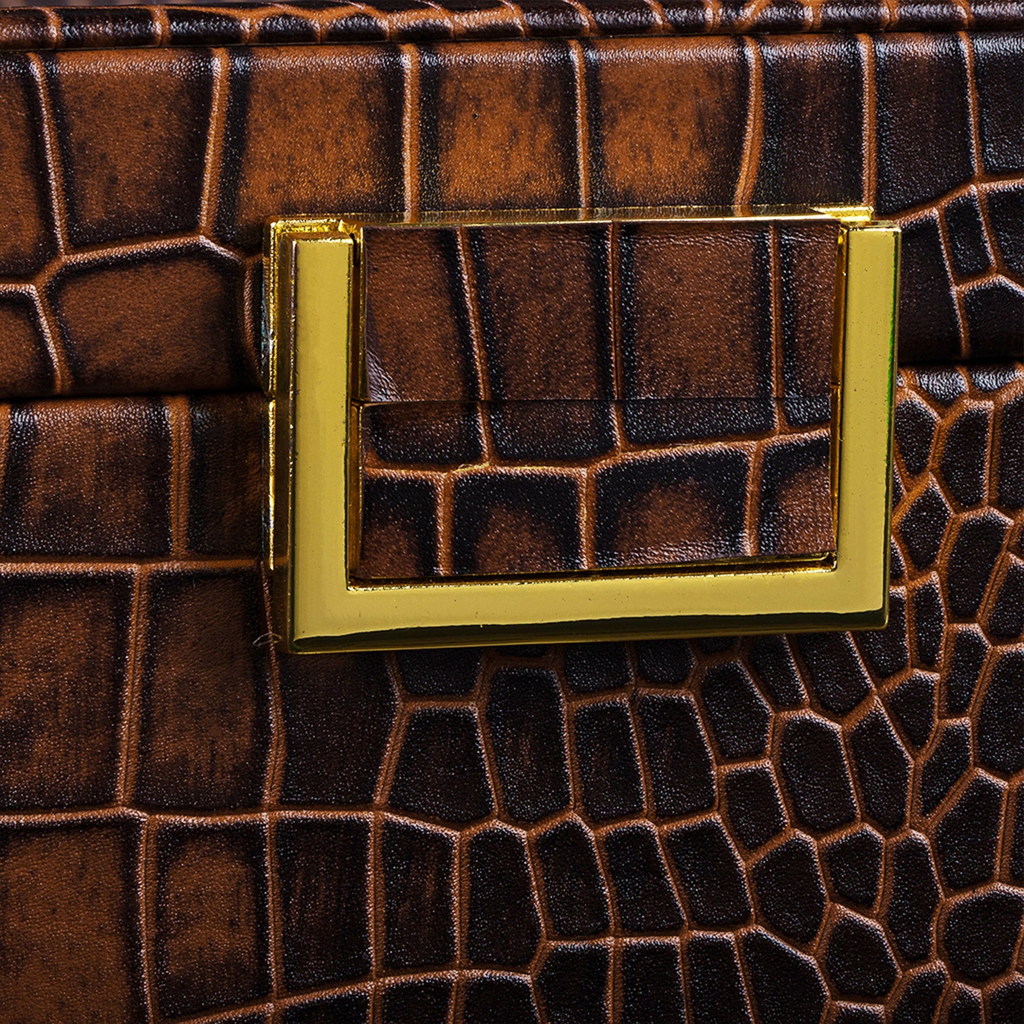 Bronx II Watch Box 10 | Luxury Genuine Leather Watch Box for Men | 10 Slot Watch Organizer with Drawer | Premium Watch Storage Case | Color: Croco Tan Leather Talks