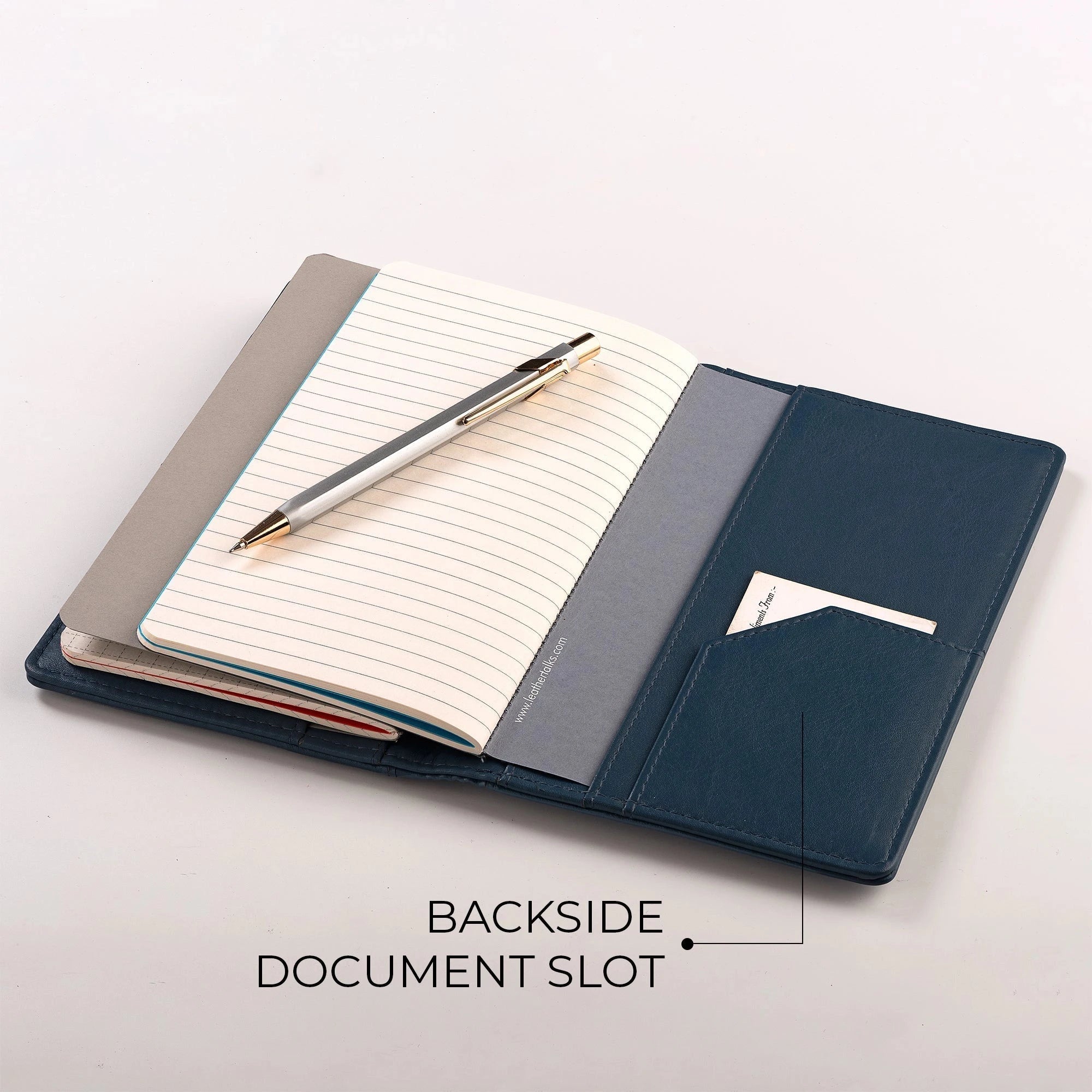 The Mini Melunge Luxury Pure Leather Notebook | Premium Leather Diary For Men & women | 100% Genuine Leather | Handmade Leather Journal - Blue Leather Talks