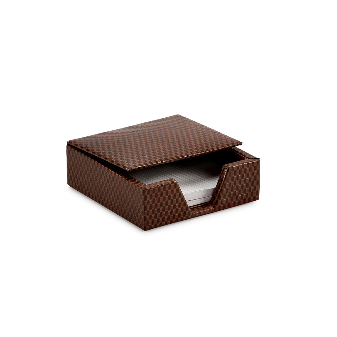 Corporate New Year Gift | Desktop Planner Set II | Office Table Accessories | Embossed Genuine Leather | Color- Brick Brown Leather Talks