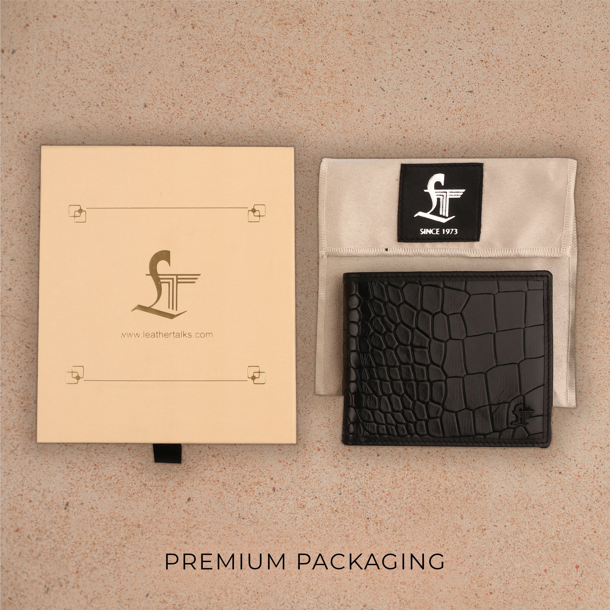 Marcello Bifold | Pure Leather Wallet for Men | 100% Genuine Croco Leather | Color: Brown & Black LeatherTalks