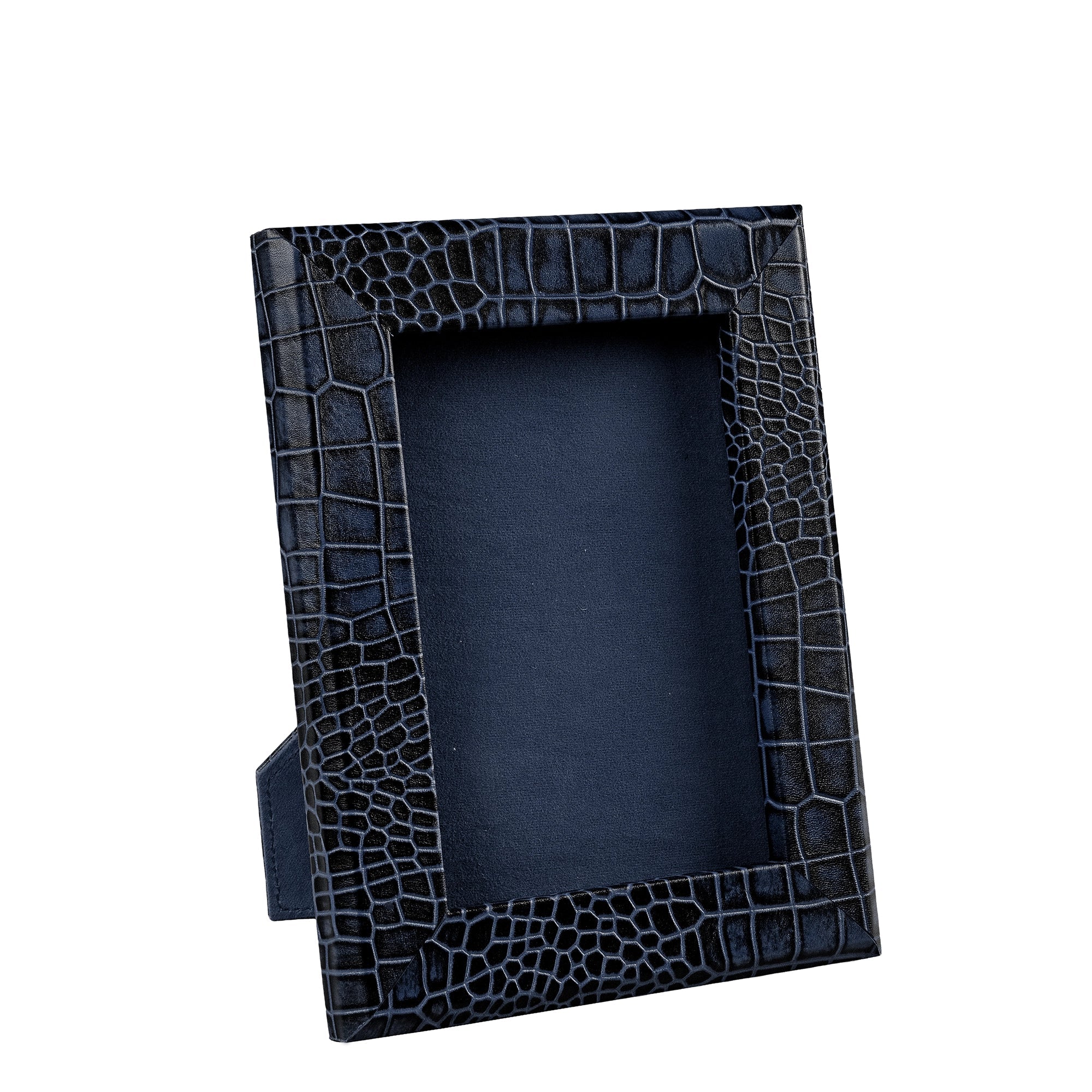 Corporate New Year Gift | Desktop Planner Set I | Office Table Accessories | Croco Embossed Genuine Leather | Color- Blue Leather Talks