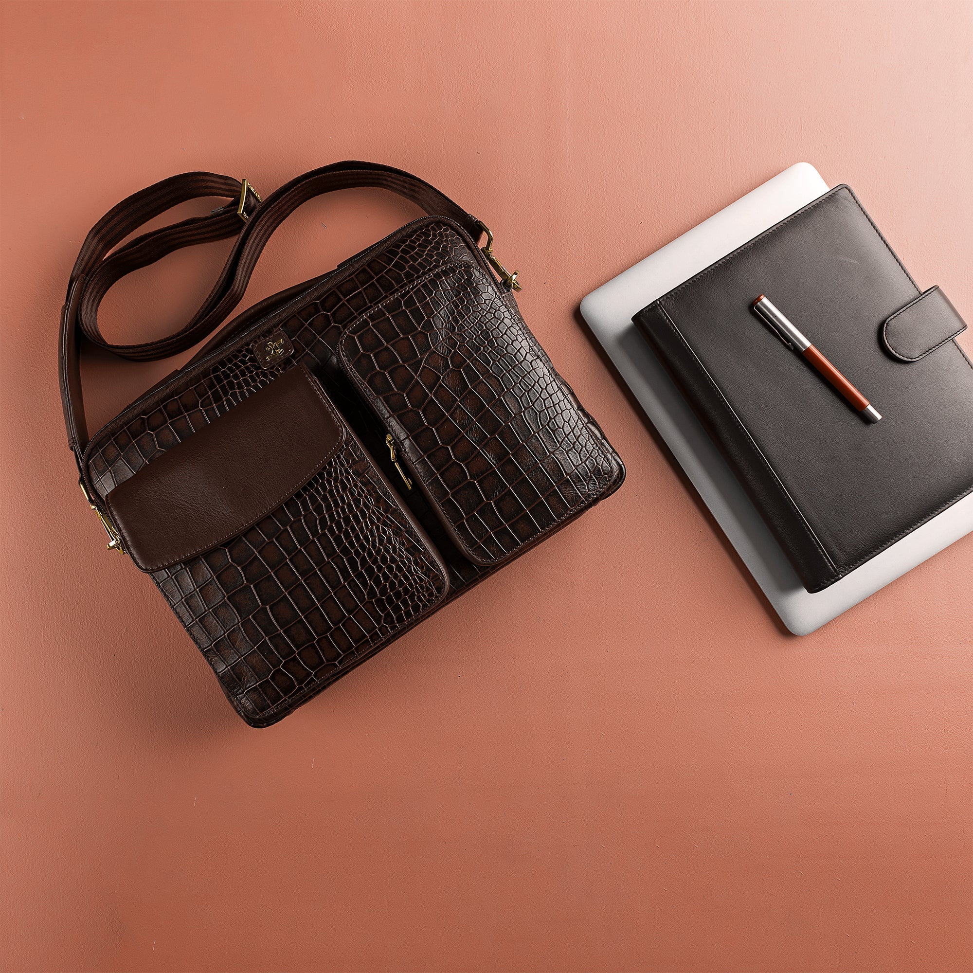 Laptop Sleeve IV | Genuine Leather Laptop Sleeve for Men | 14 Inch Laptop Work Bag | Professional Laptop Bag | Color- Brown Leather Talks