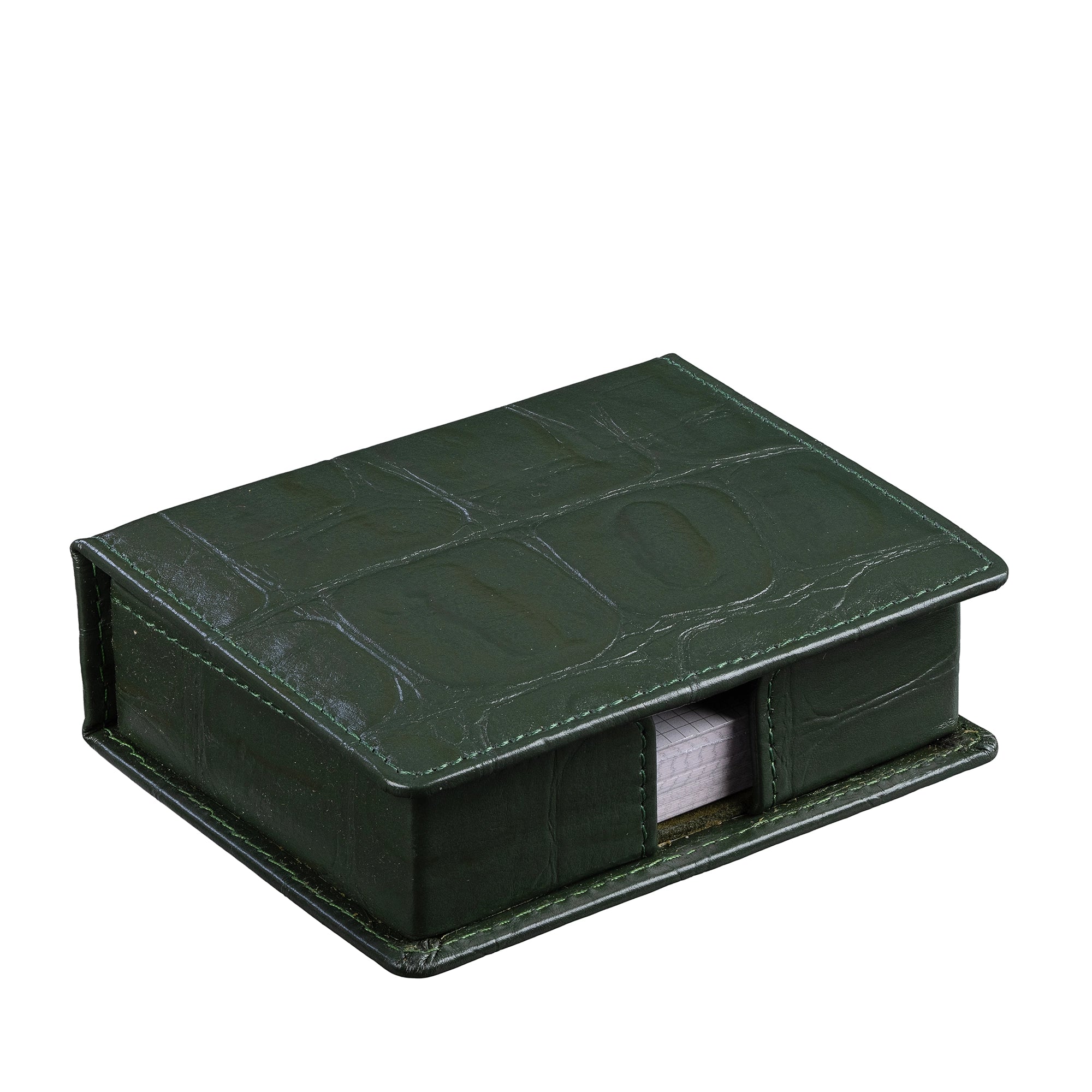 Desktop Planner Set I | Office Table Accessories | Croco Embossed Genuine Leather | Color- Green Leather Talks