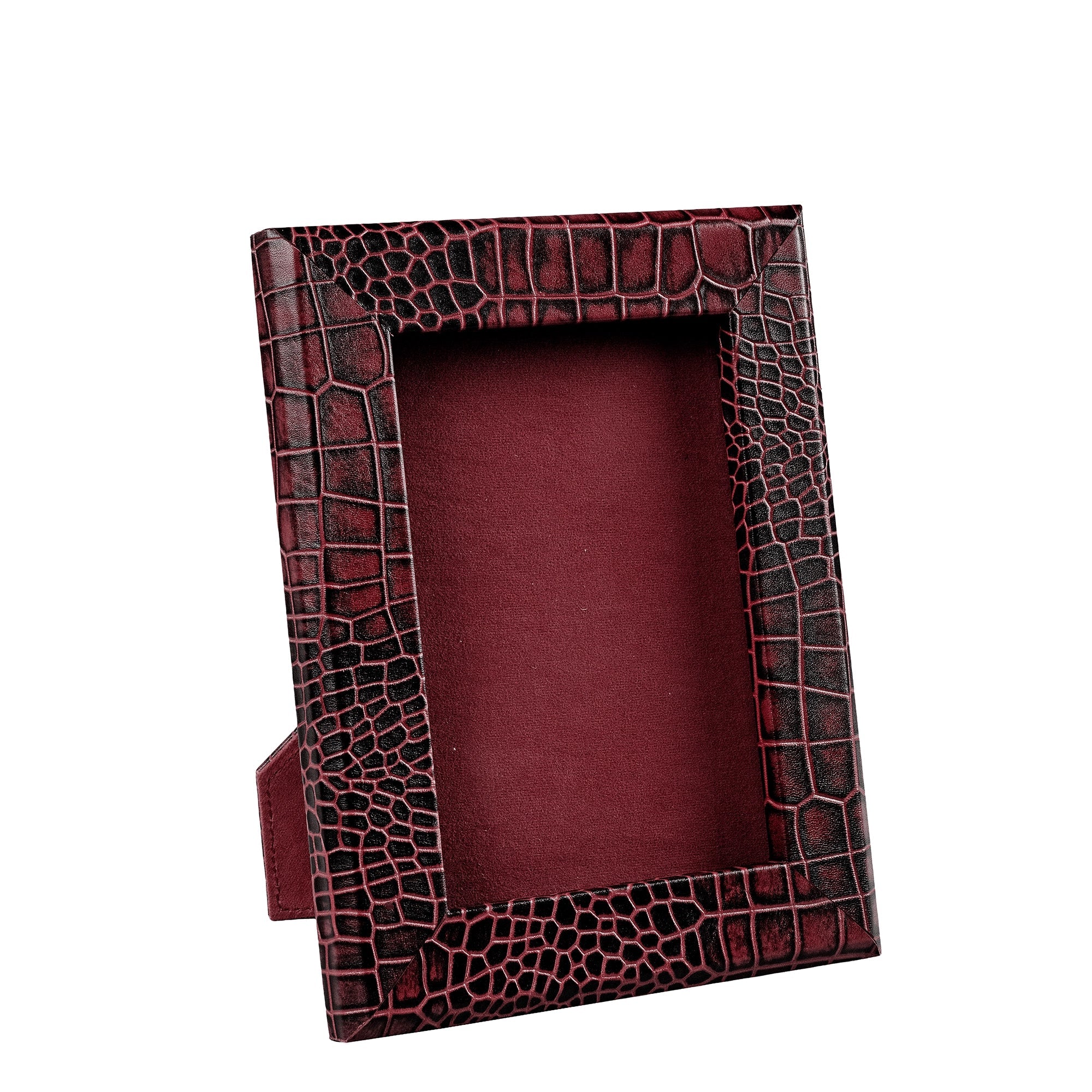 Corporate New Year Gift | Desktop Planner Set I | Office Table Accessories| Croco Embossed Genuine Leather | Color- Cherry Leather Talks