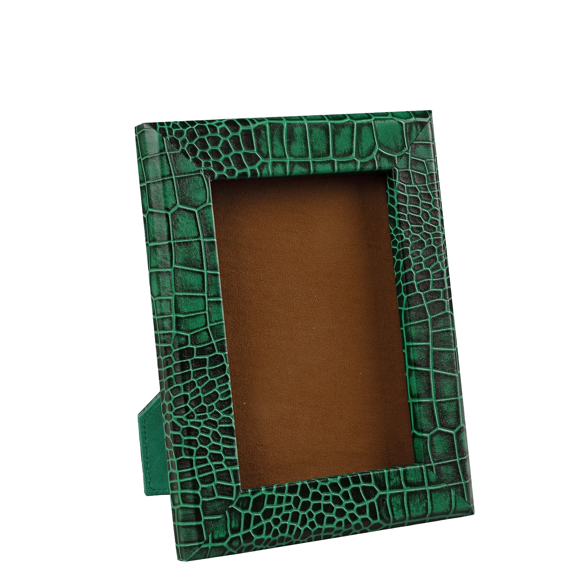 Desktop Planner Set I | Office Table Accessories| Croco Embossed Genuine Leather | Color- Green Leather Talks