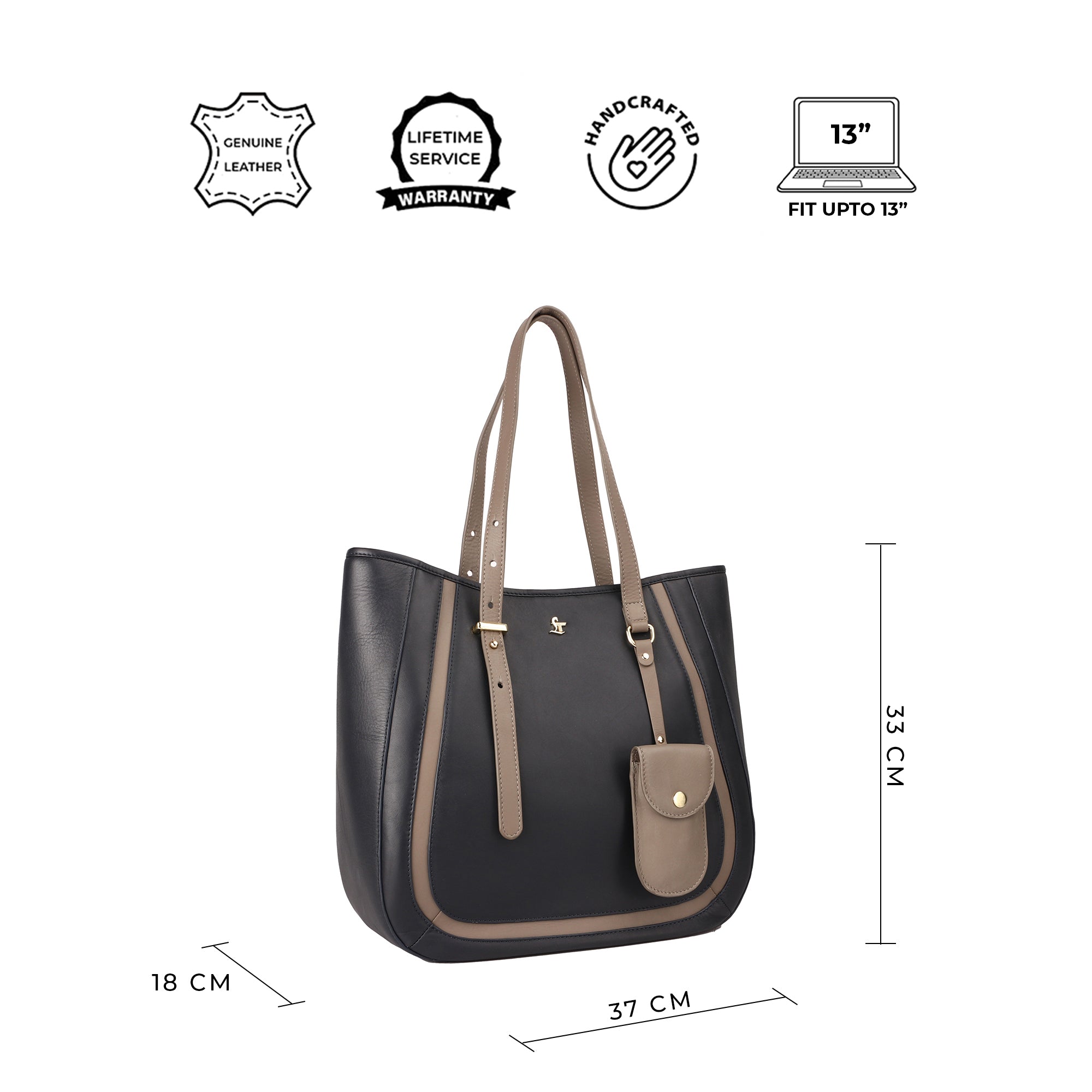 Georgia Collection | Genuine Leather Tote Bags For Women | Leather Handbags | Ideal For Office, College & Travel | Colour - Blue, Black, Brown, Tan Leather Talks