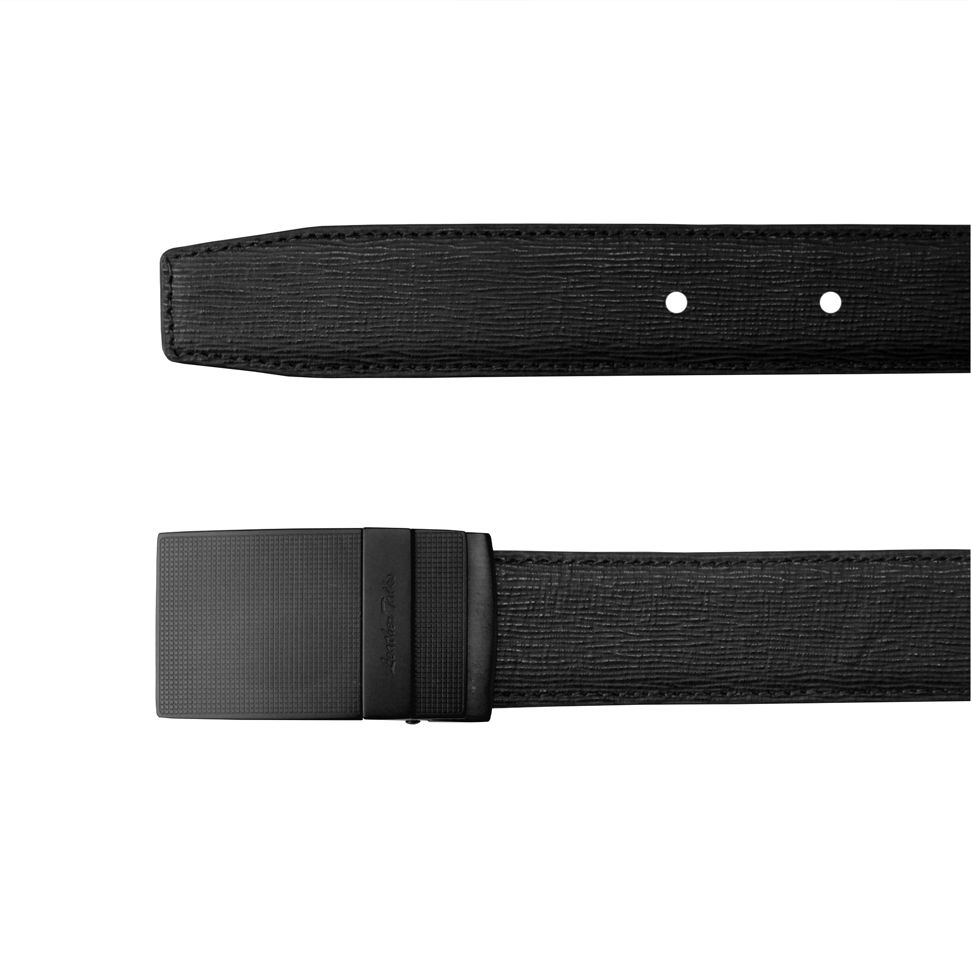 Premium Italian Wood Finish Leather Wallet & Belt Set | Wallet Belt Set with Wooden Gift Box | Colour: Black Leather Talks
