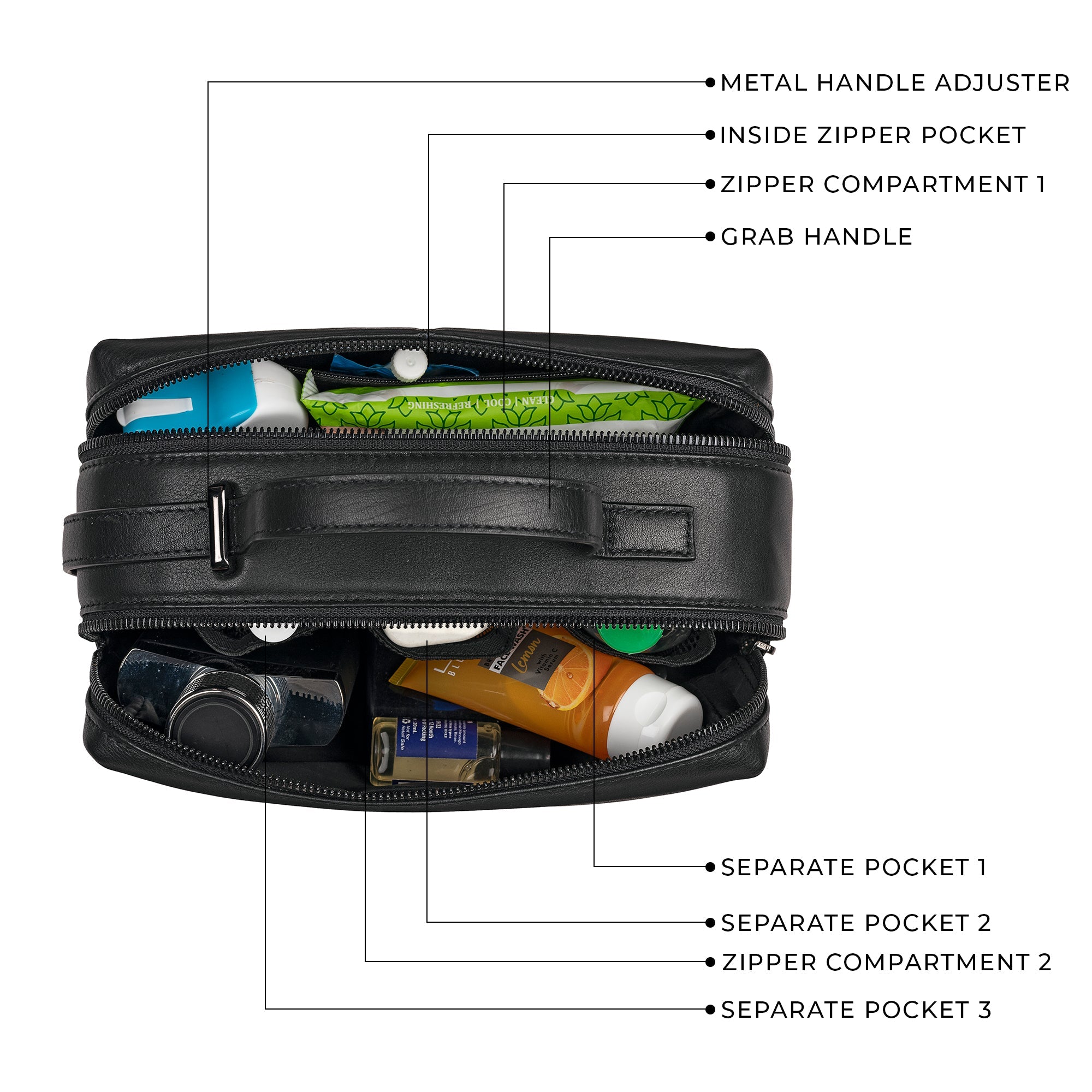 Leather Makeup pouch for travel