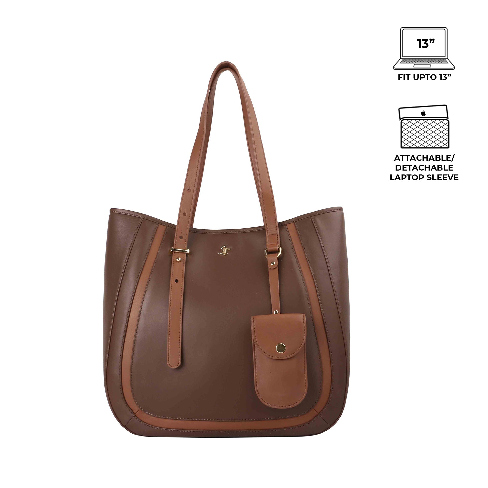 Georgia Collection | Genuine Leather Tote Bags For Women | Leather Handbags | Ideal For Office, College & Travel | Colour - Brown Leather Talks