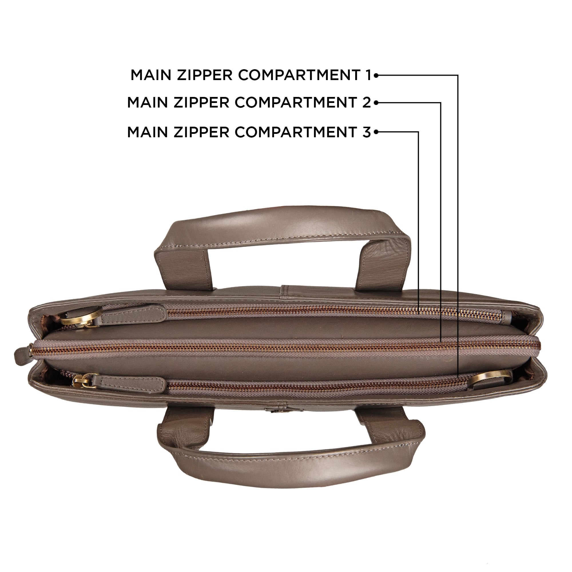 Georgia Collection | Genuine Leather Laptop / Office Bag For Men | Fits 15.5 in" Laptop | Colour: Beige