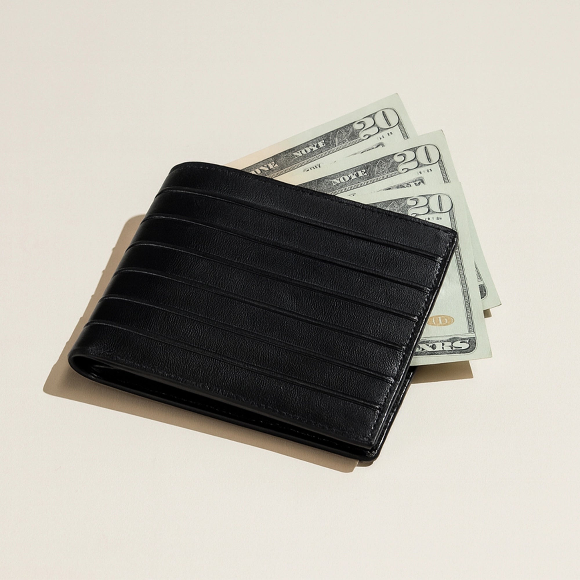 String Premium Genuine Leather Wallet for Men | RFID Blocking Slim Wallet | Classic Men’s Wallet | Color: Black LeatherTalks