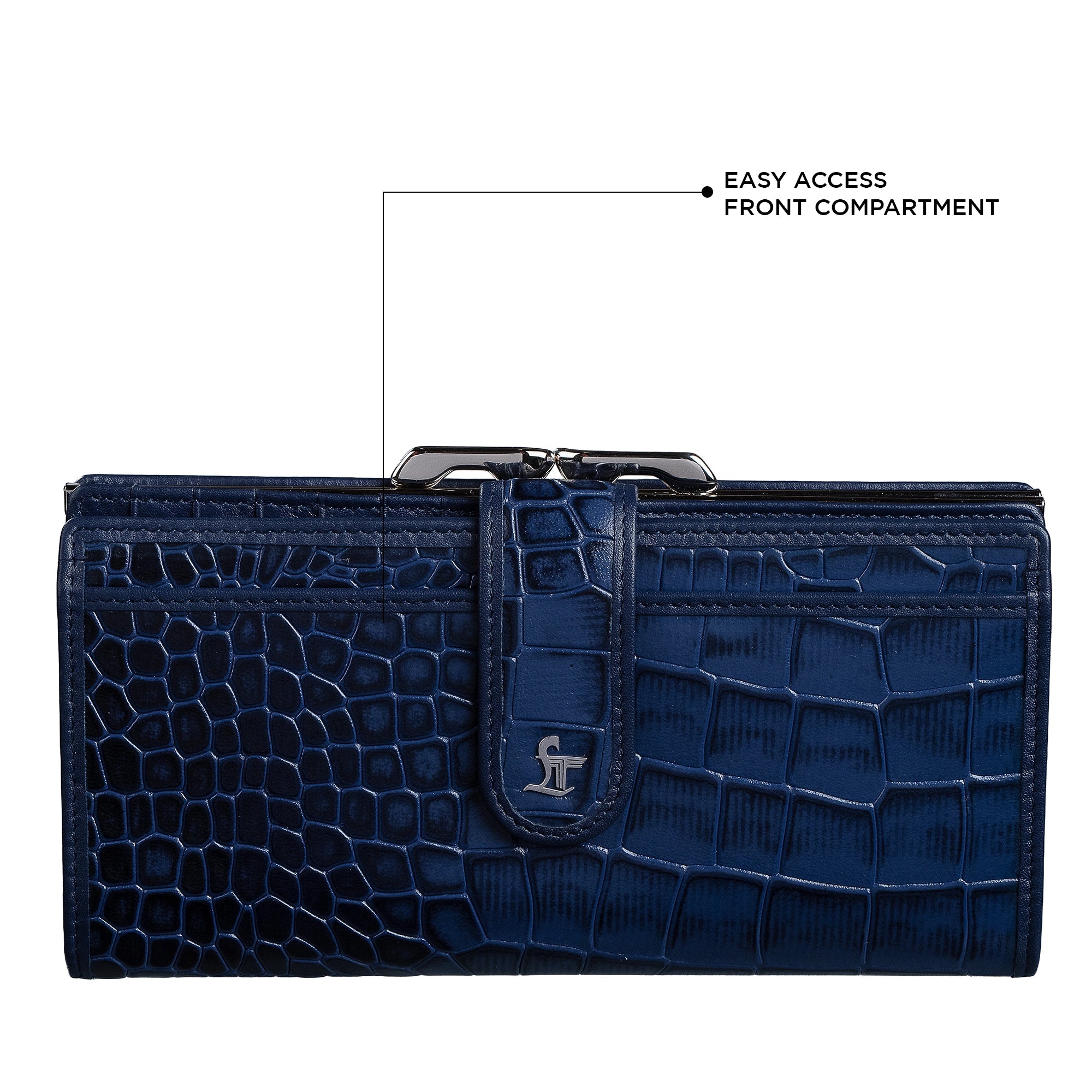 Clara 2 Ladies Wallet | Premium Leather Women’s Wallet | Elegant Daily Essentials Organizer | Colour: Blue Leather Talks