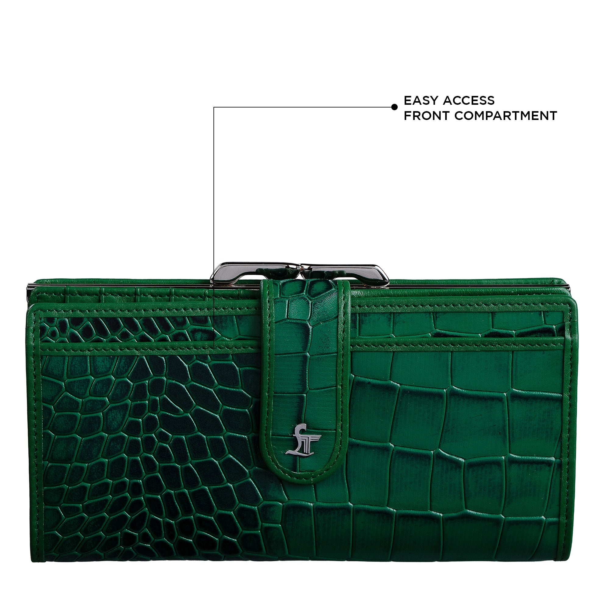 Clara 2 Ladies Wallet | Premium Leather Women’s Wallet | Elegant Daily Essentials Organizer | Colour: Green Leather Talks