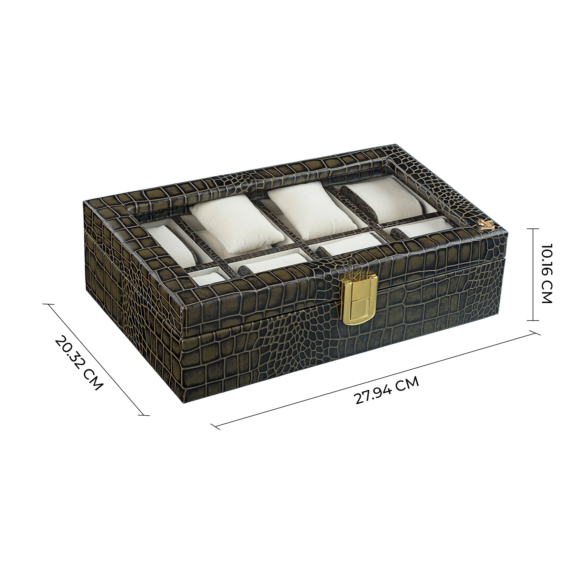 Galio Leather Watch Box For Men | 100% Genuine Leather | Can Hold 6 Watches | Acrylic Top | Color: Green , Red , Blue , Tan Leather Talks