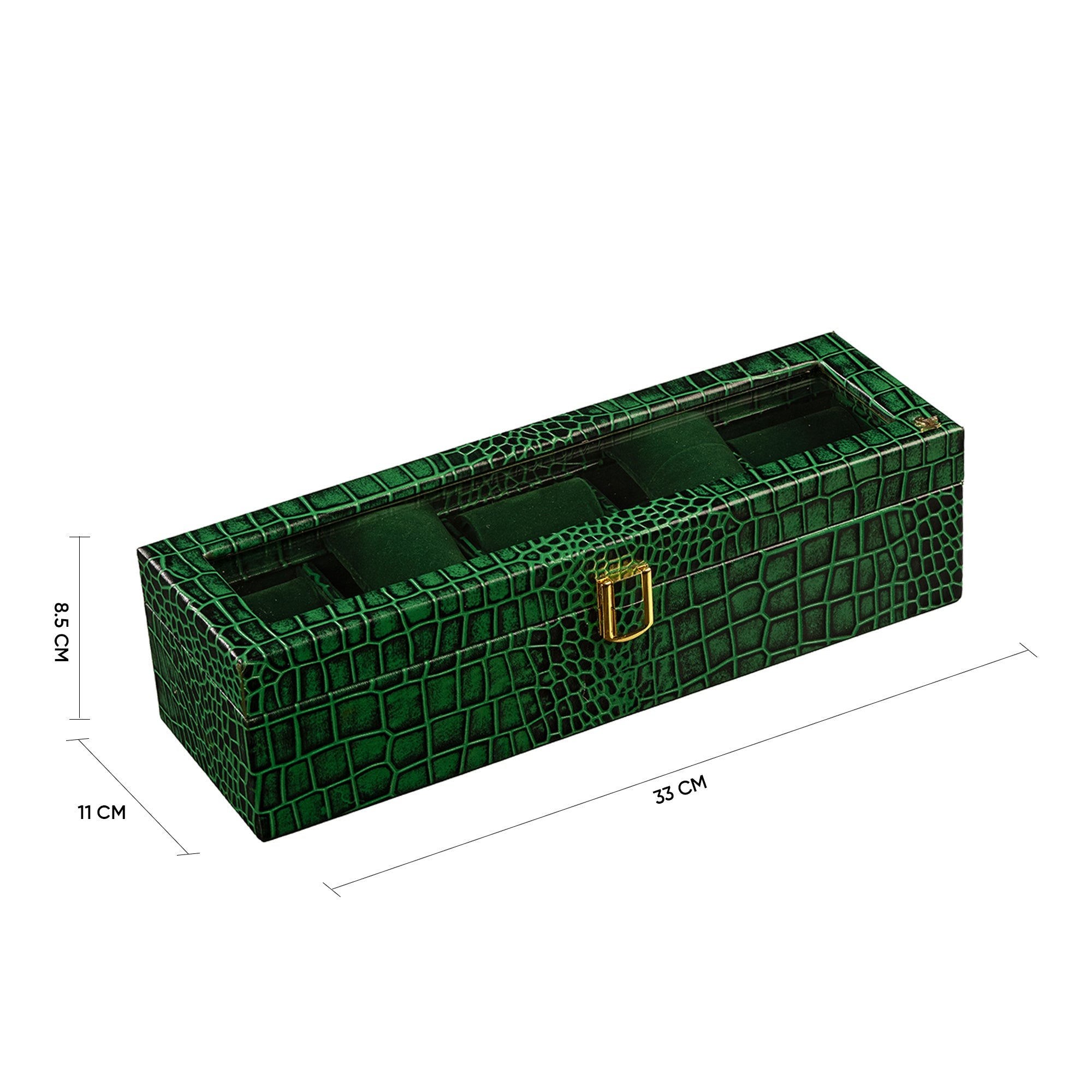 Elegant Croco-Embossed Genuine Leather Watch Organizer – Premium Finish and Detailing