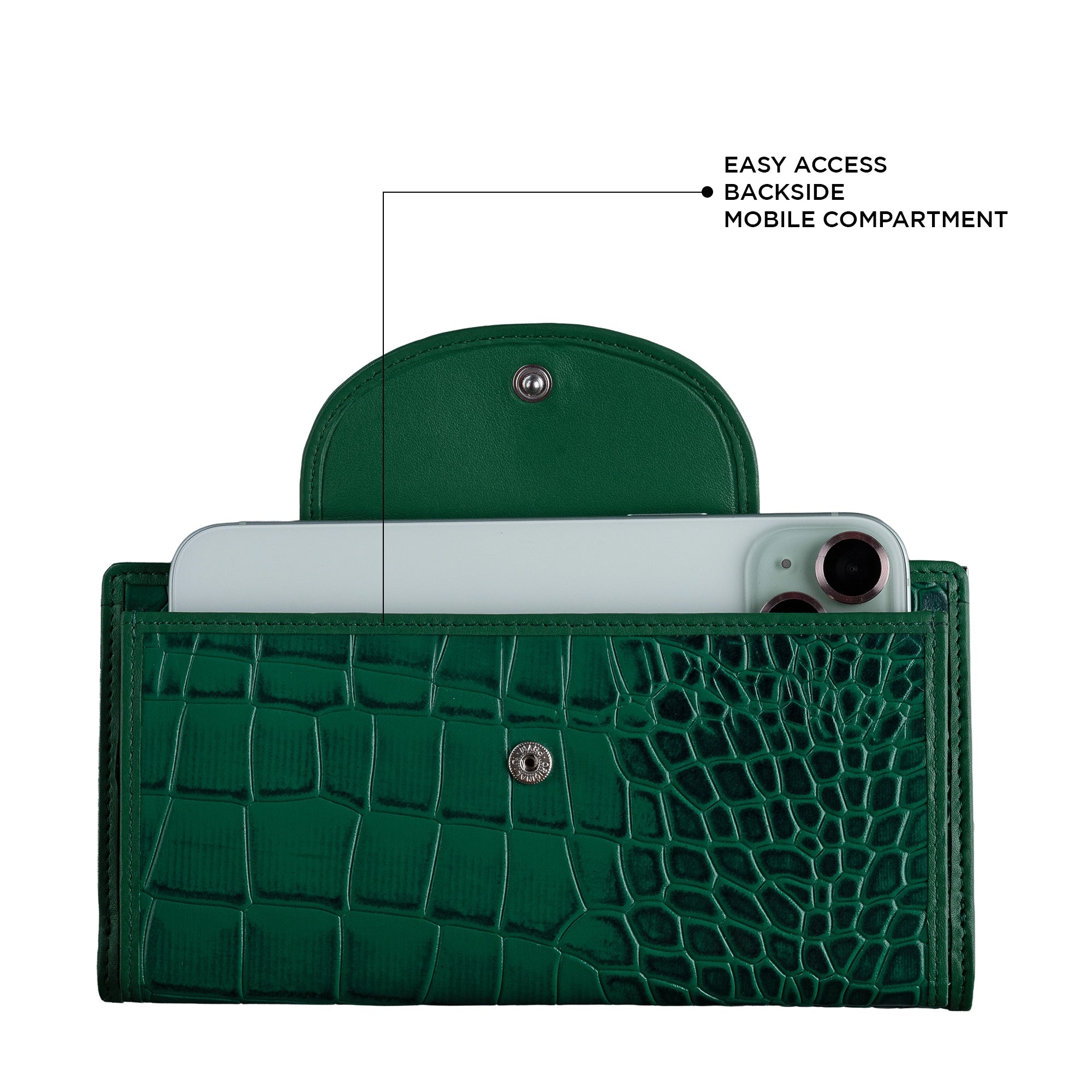 Clara 2 Ladies Wallet | Premium Leather Women’s Wallet | Elegant Daily Essentials Organizer | Colour: Green Leather Talks