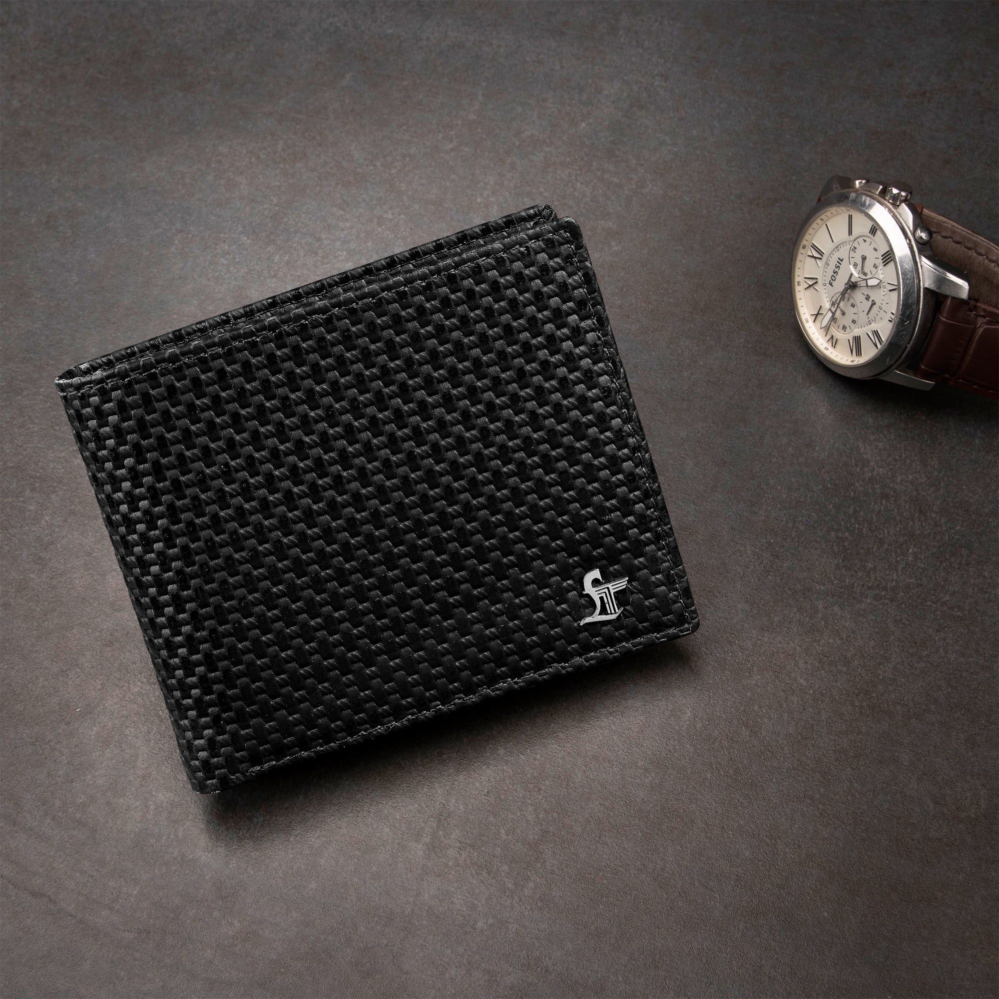 Italian Brick | Men's Leather Wallet | Color: Black Leather Talks