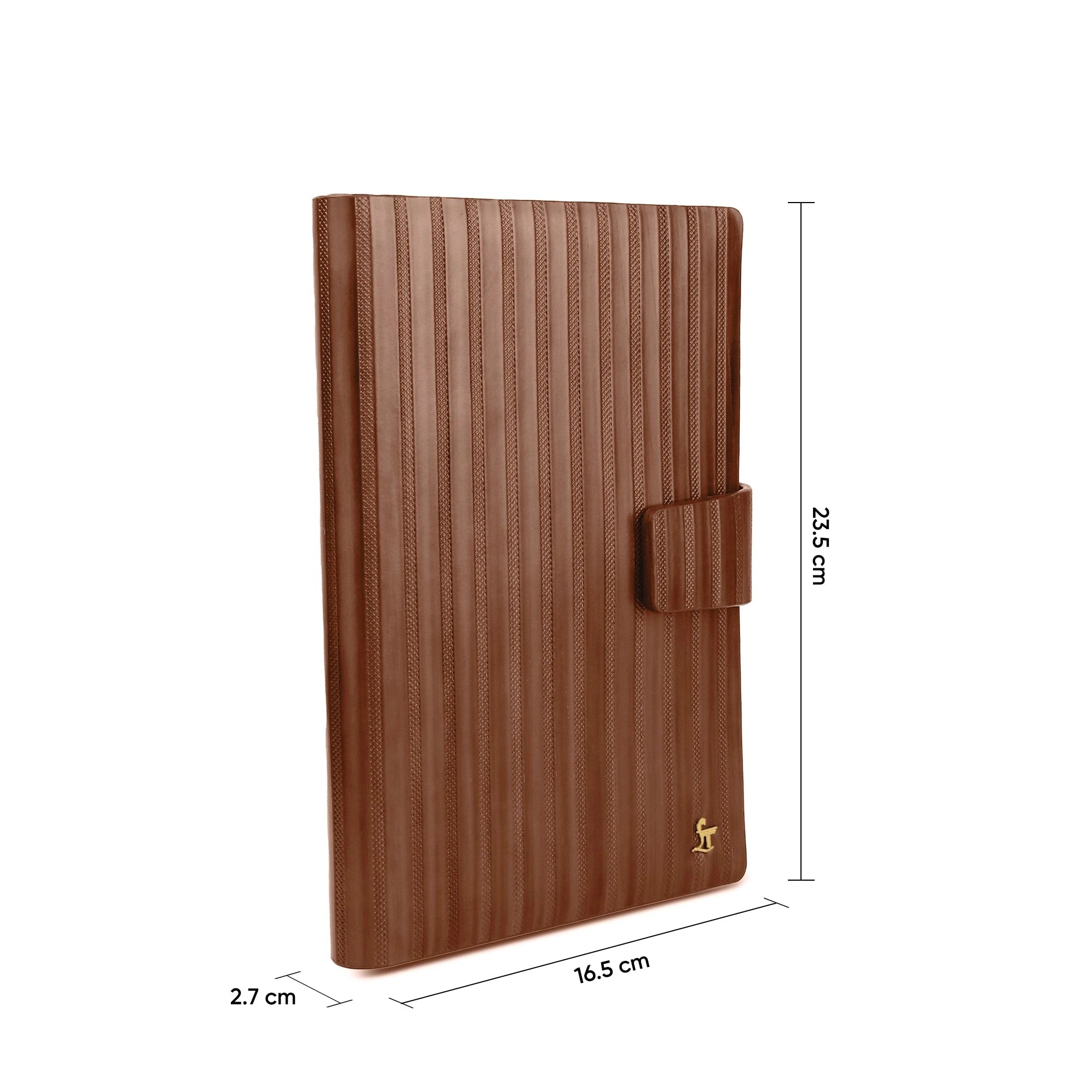 LT Smart Leather Notebook with Power Bank (5000 mAh) | Diary with Power Bank | Color: Italian VT Stripe Brown LeatherTalks