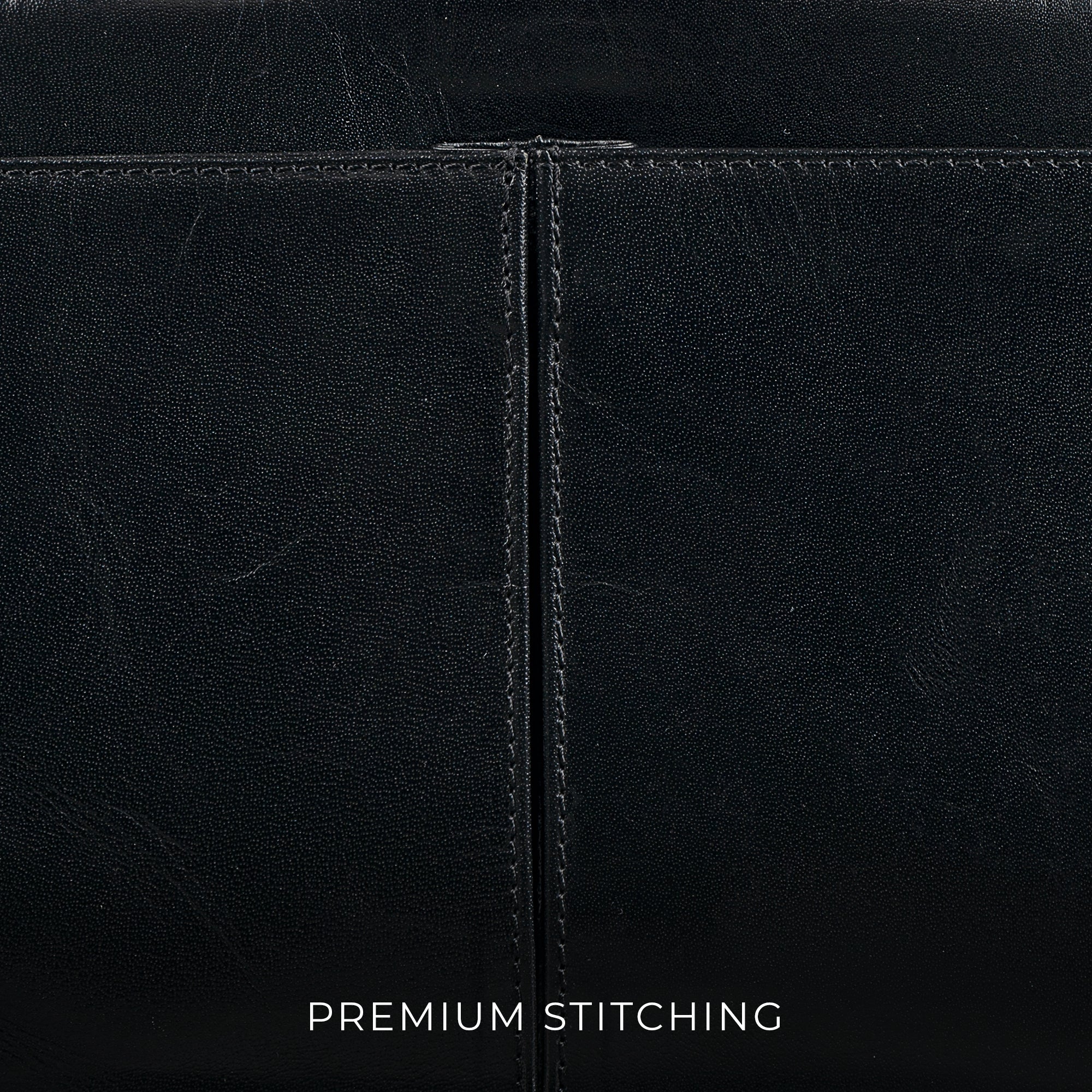 Fortune Series | Leather Portfolio Bag for Men | Single Zipper Laptop Bag | 100% Genuine Leather | Color: Black
