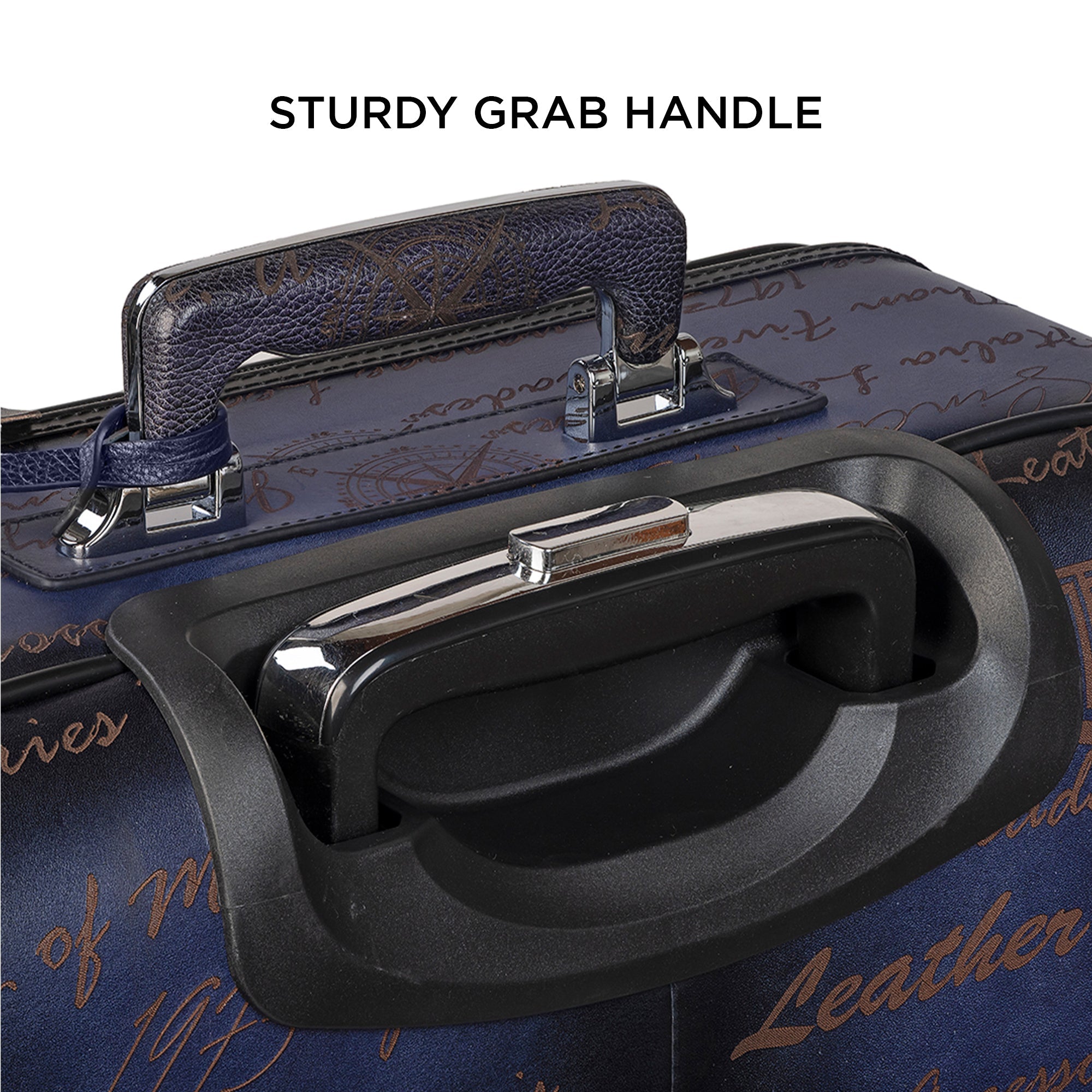 Premium Genuine Leather Blue Travel Trolley Bag Blue | Business Travel Trolley Bag | Overnighter Trolley | Cabin Luggage | Business trip trolley