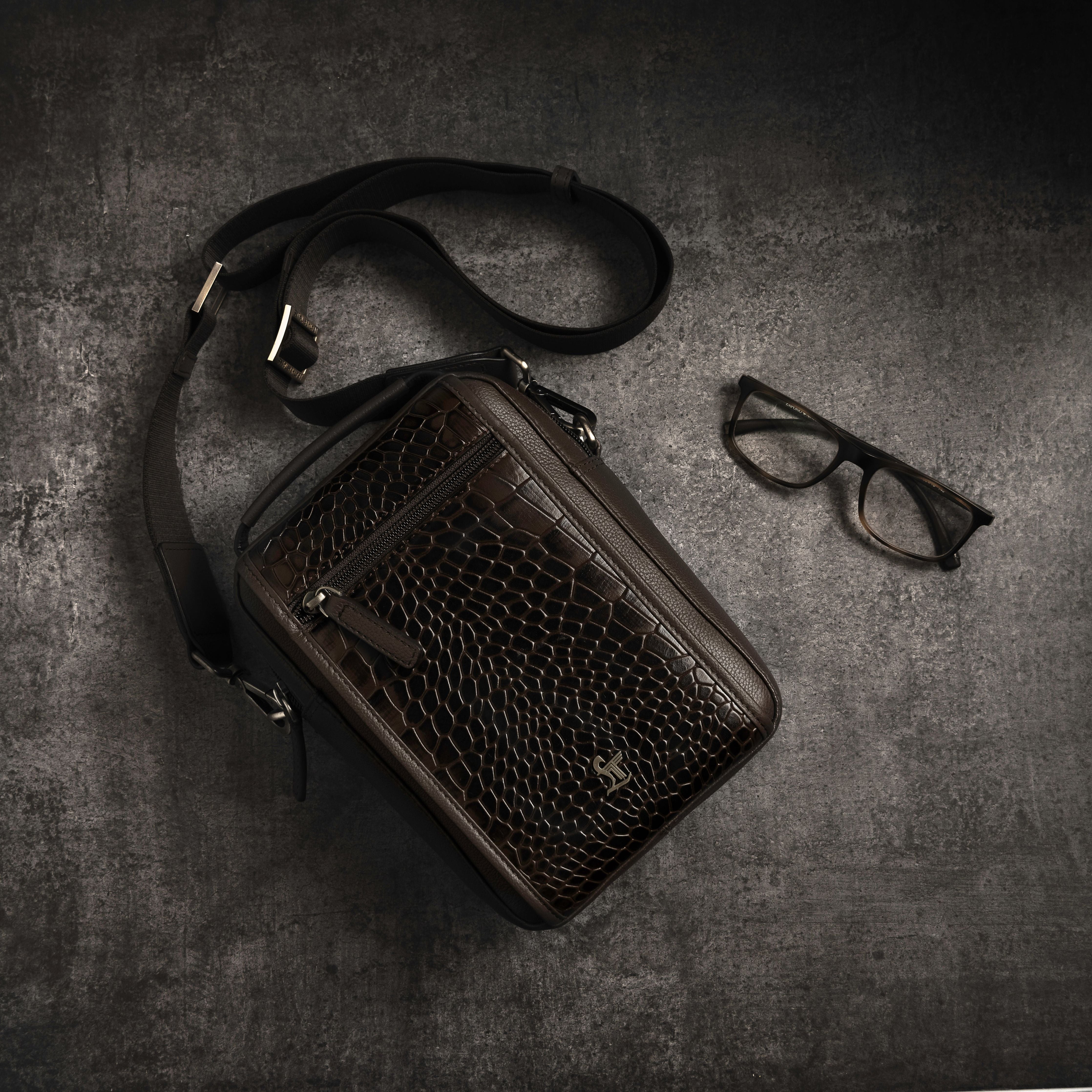 Men's Bag VIII | Leather Messenger Bag – Stylish, Durable, & Premium Laptop Bag for Work | Colour : Brown Leather Talks