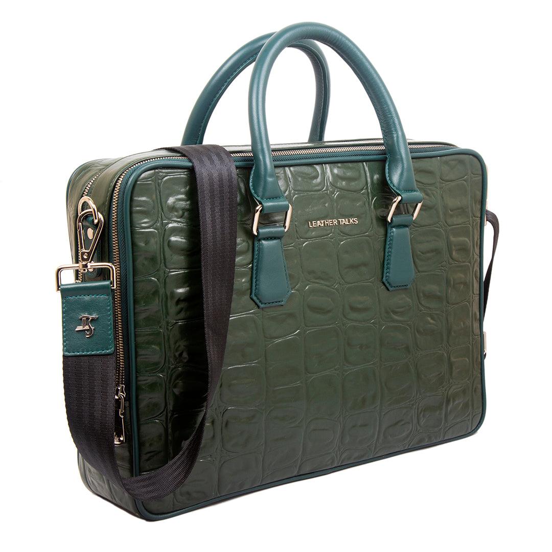 Great Dane | Pure Leather | Folio Bag, Wallet & Belt Combo Set for Men | Color : Olive Green