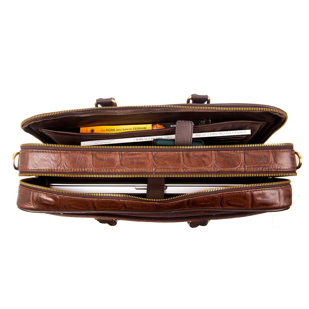 Great Dane | Genuine Leather | Folio Bag, Wallet & Belt Combo Set for Men | Color : Brown