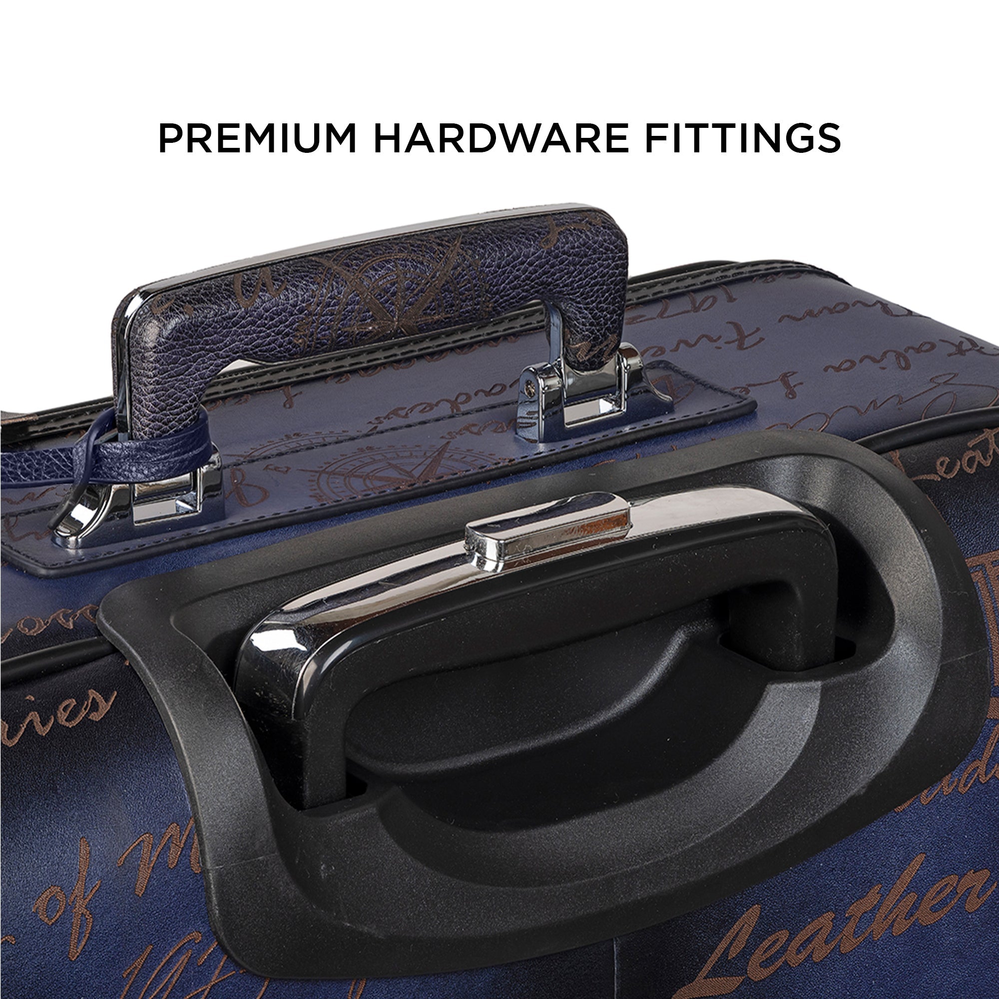 Premium Genuine Leather Blue Travel Trolley Bag Blue | Business Travel Trolley Bag | Overnighter Trolley | Cabin Luggage | Business trip trolley