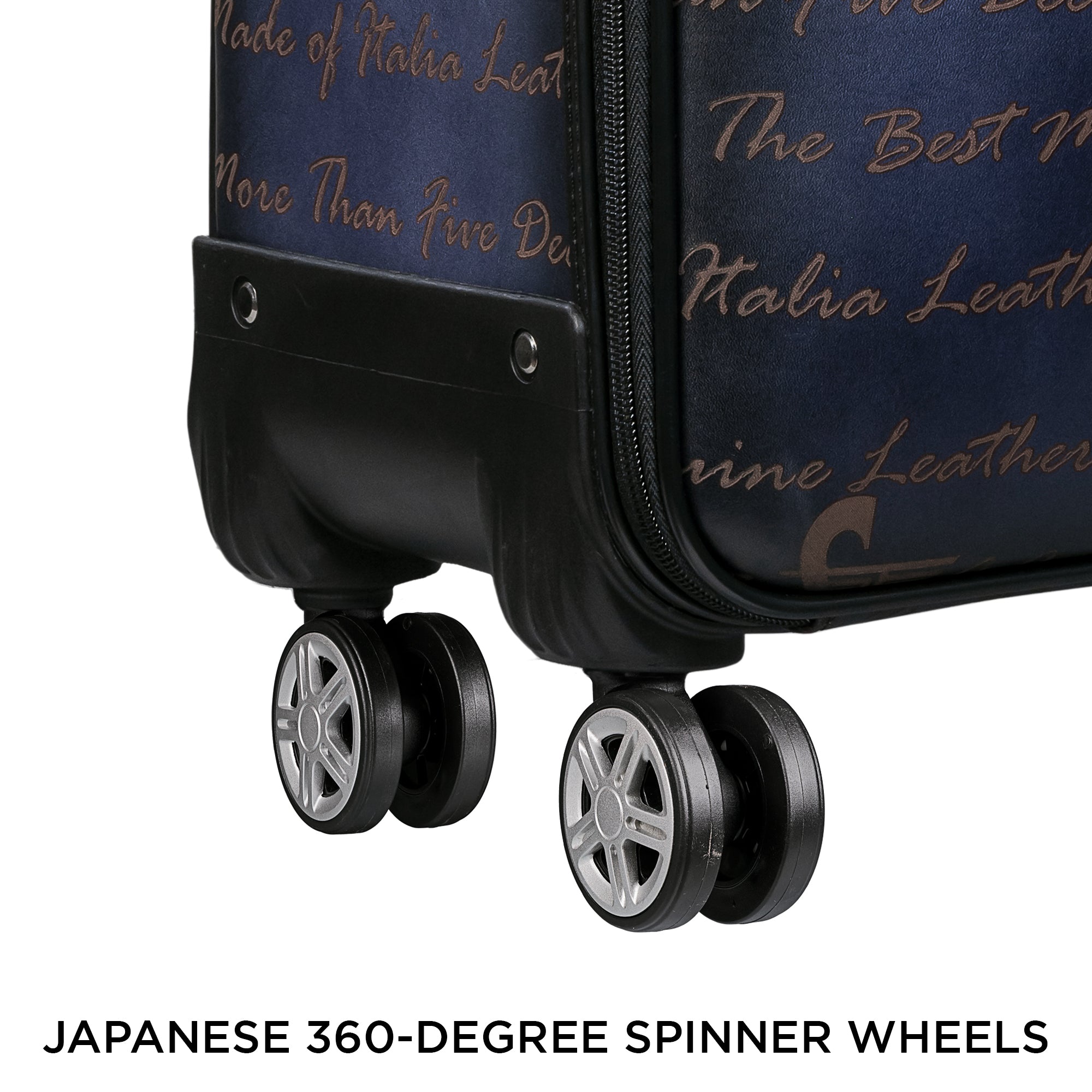 Premium Genuine Leather Blue Travel Trolley Bag Blue | Business Travel Trolley Bag | Overnighter Trolley | Cabin Luggage | Business trip trolley