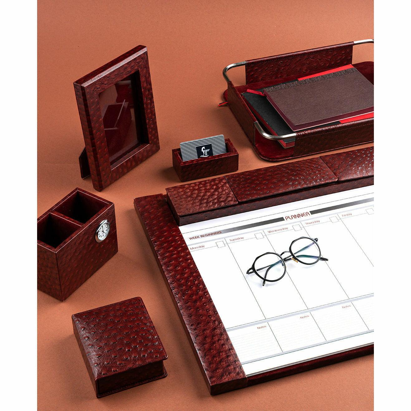 Cherry color with ostrich pattern