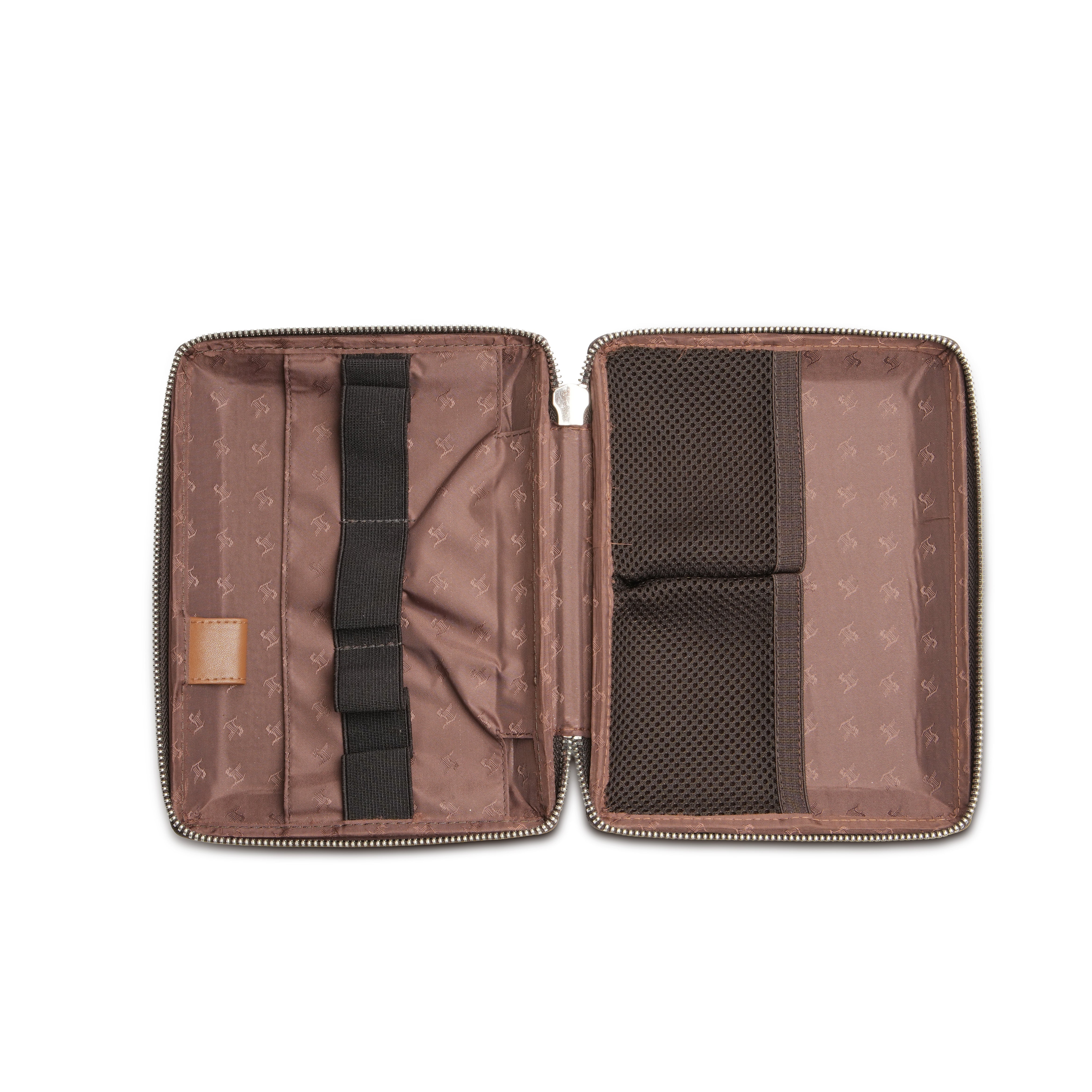 Set of II Combo Set | Harbinger Tech Kit & Mini Notebook | Genuine Leather Tech Organizer Case | Travel Cable Storage Bag | Luxury Electronic Accessories Pouch for Chargers, Wires & Gadgets | Color: Tan Leather Talks