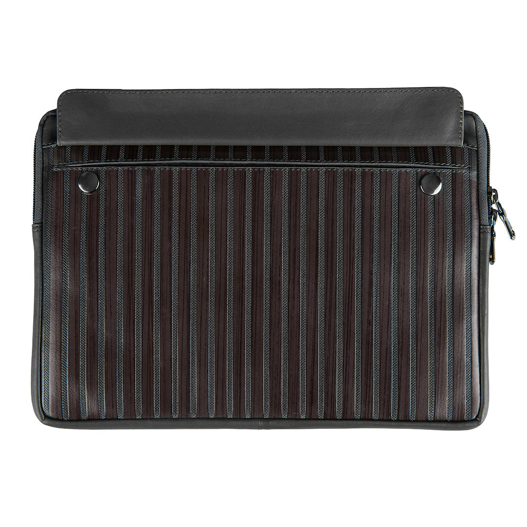 Edgar Italian VT Stripe Luxury Genuine Leather Laptop Bag for Men | Premium Office Folio Briefcase | Executive Business Bag | Color: Grey Leather Talks