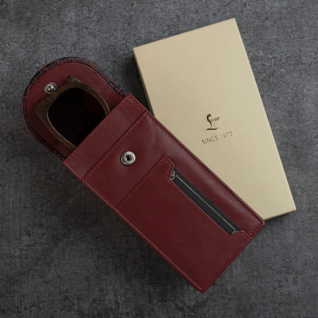 Spectacle Case | Goggle Case | Spectacle Case Leather | Color- Brown , Cherry LeatherTalks