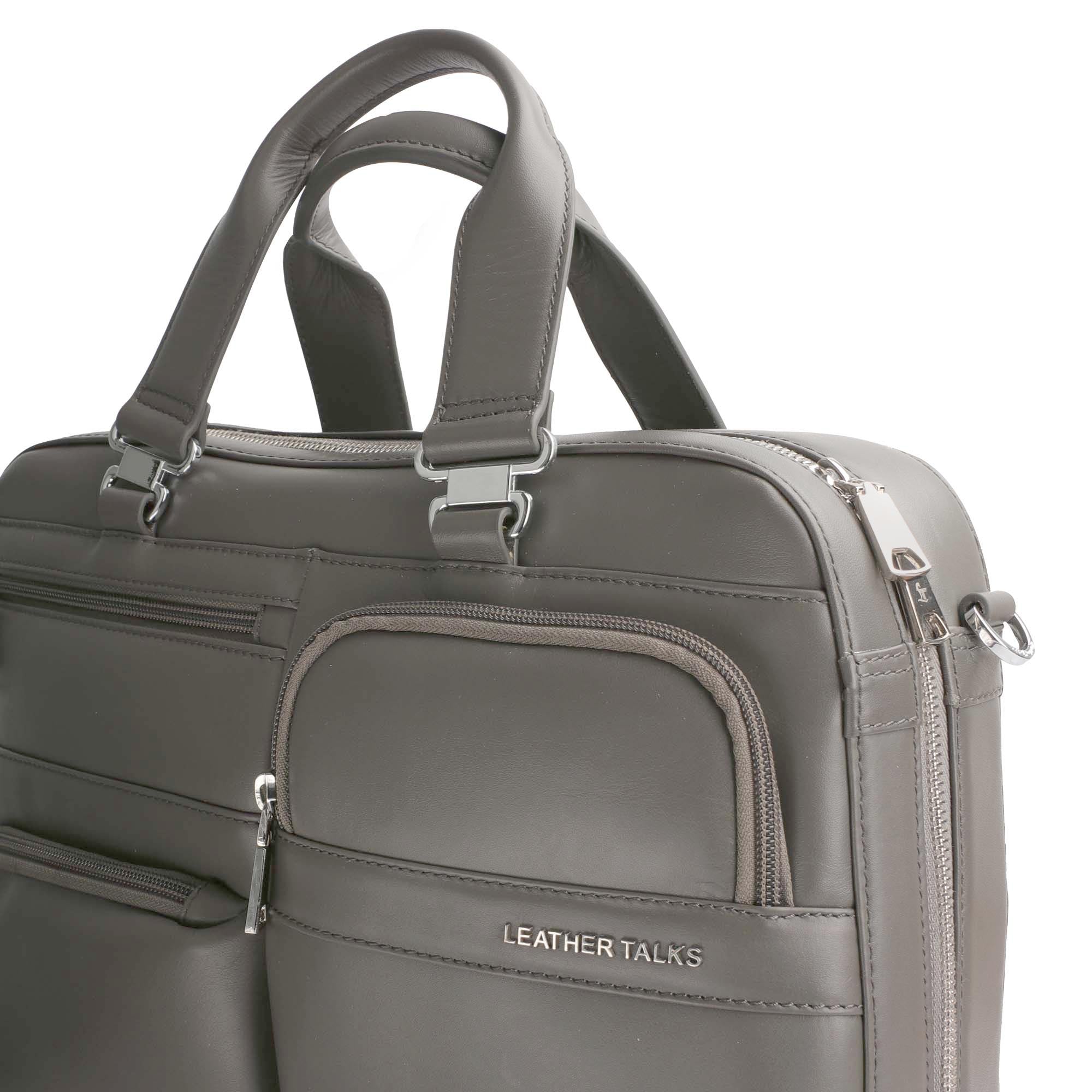 Jacob | Leather Briefcase For Men | 100% Genuine Leather | For Office | Colour: Grey