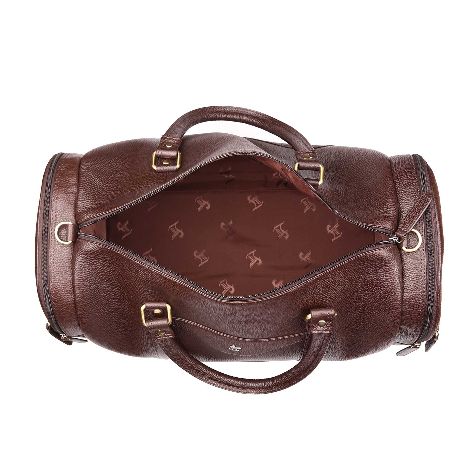 Bush Duffle Bag | Genuine Leather Travel Bag | Duffle Bag for Men | Color: Black & Brown Leather Talks