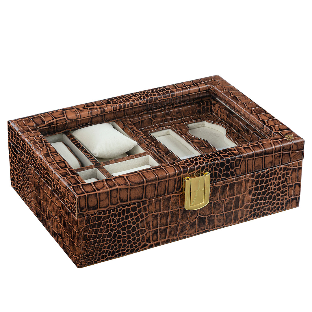 Galio Leather Watch Box For Men . Color Tan