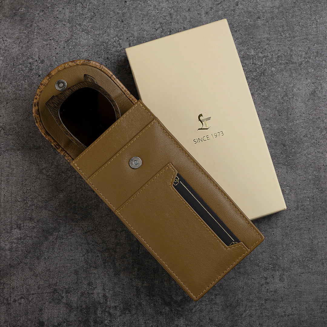 Spectacle Case | Goggle Case | Spectacle Case Leather | Color- Black, Tan LeatherTalks