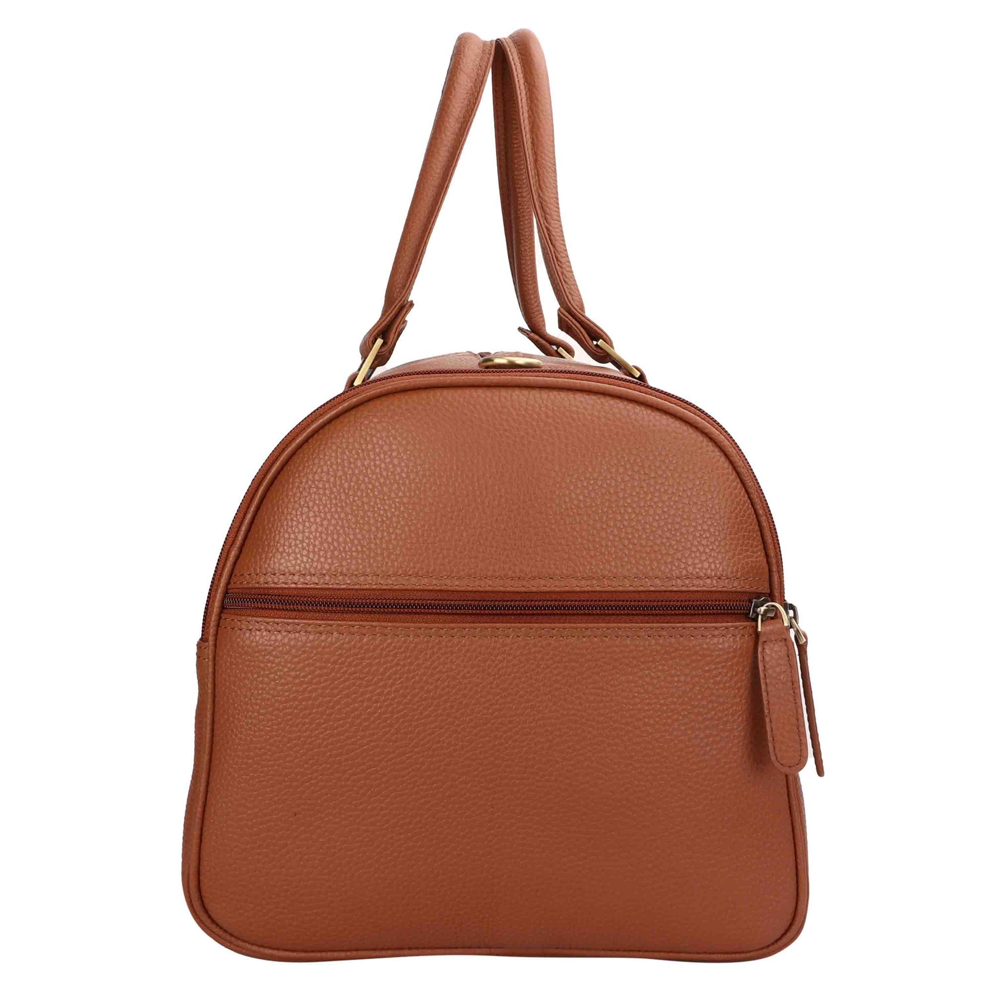 Bush Duffle Bag | Genuine Leather Travel Bag | Duffle Bag for Women | Color: Tan Leather Talks