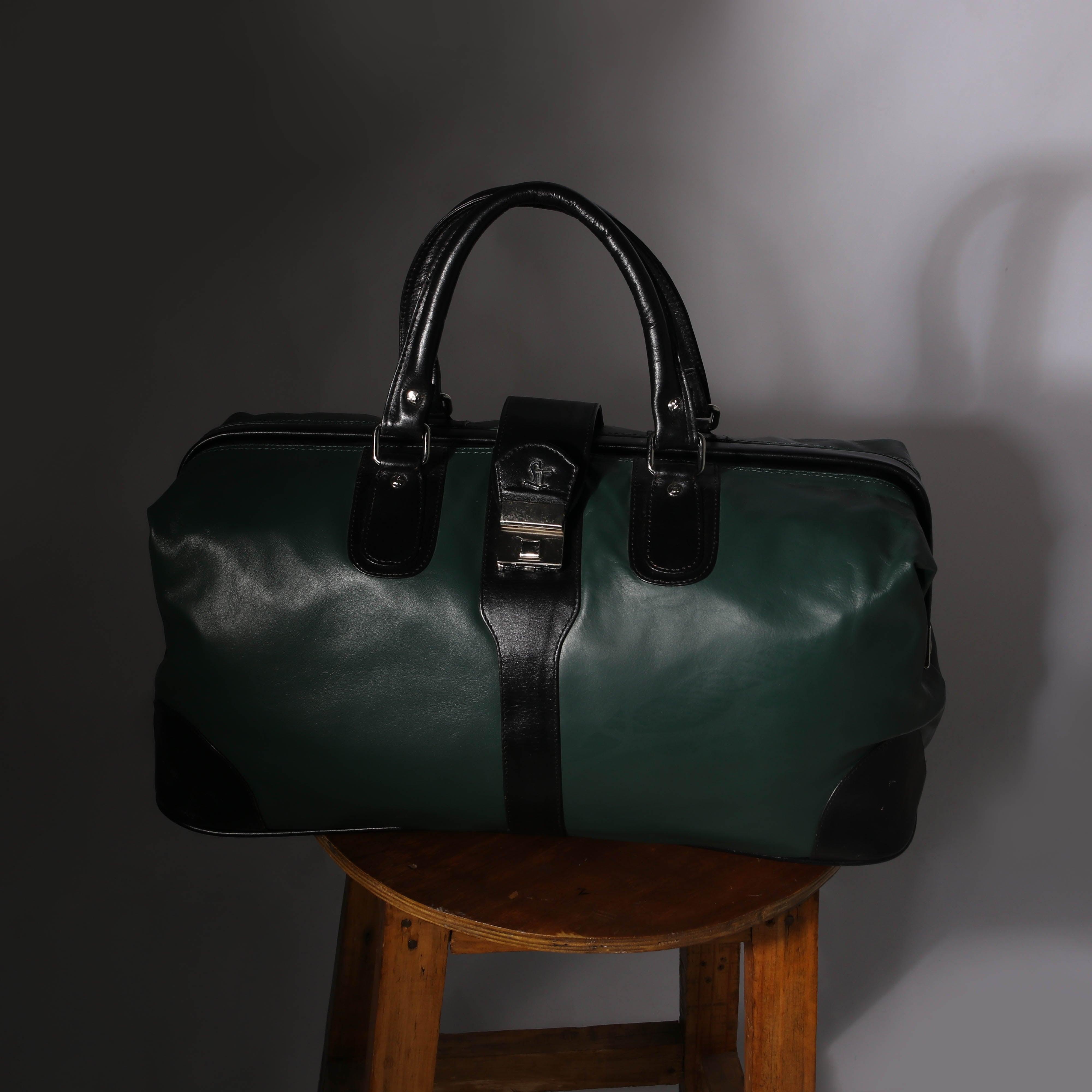 97 Leather Duffle Bag|Dual Color Combination Bag LeatherTalks