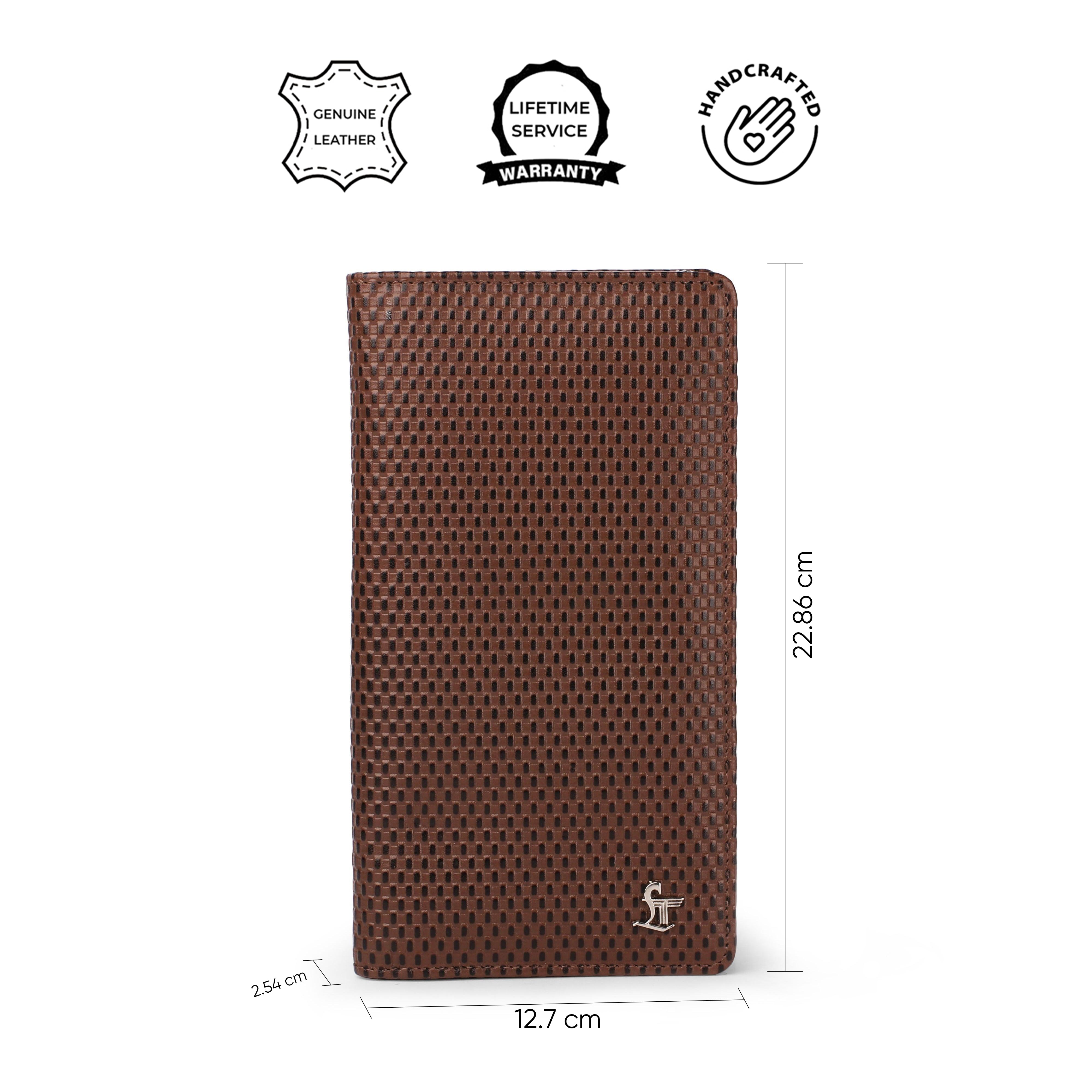 Full Zip Passport Travel Wallet For Men | 100% Genuine Leather | Color: Brown & Cherry Leather Talks