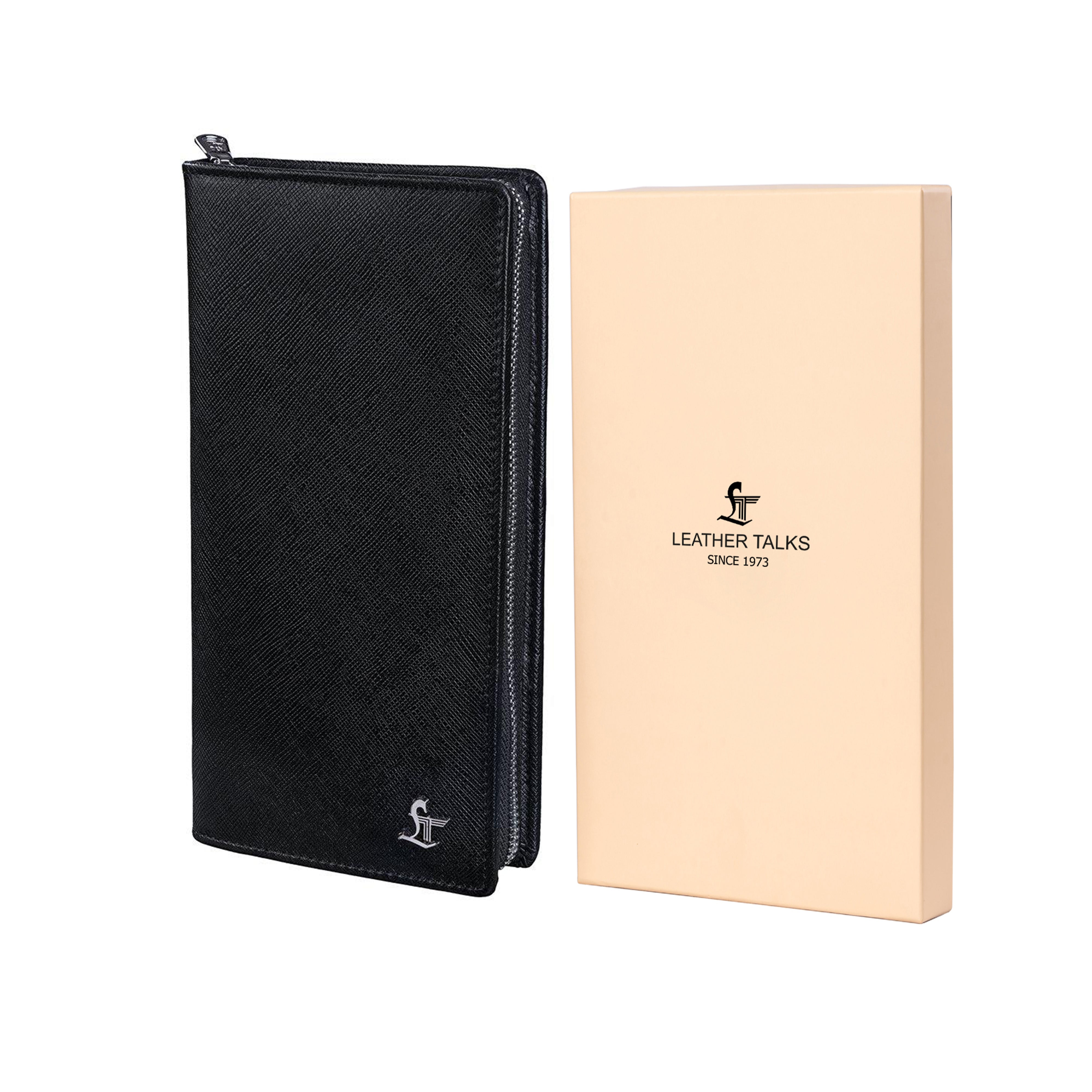 Full Zip Travel Wallet | 100% Genuine Leather | Color: Tan, Black, Blue & Brown Leather Talks