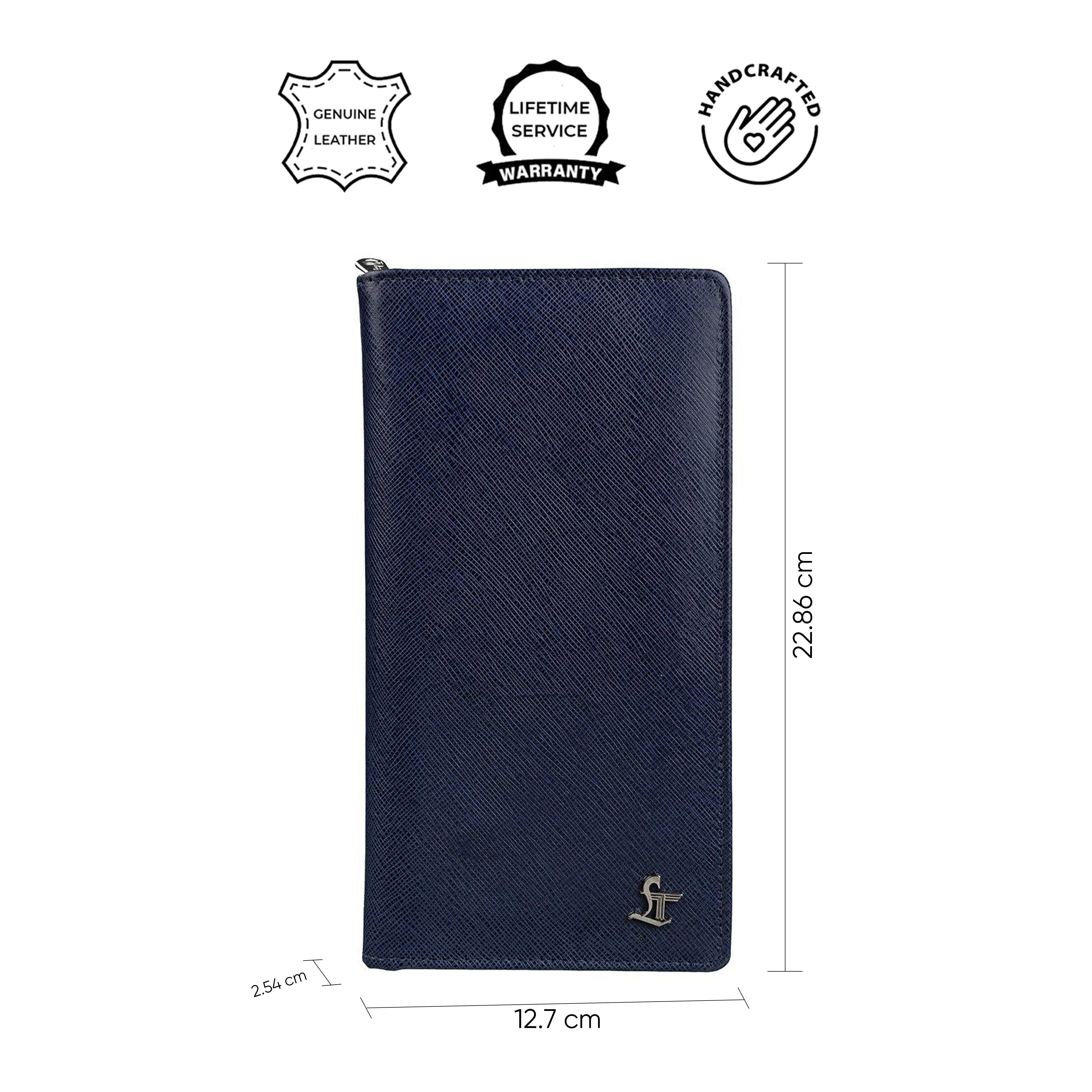 Full Zip Travel Wallet | 100% Genuine Leather | Color: Tan, Black, Blue & Brown Leather Talks