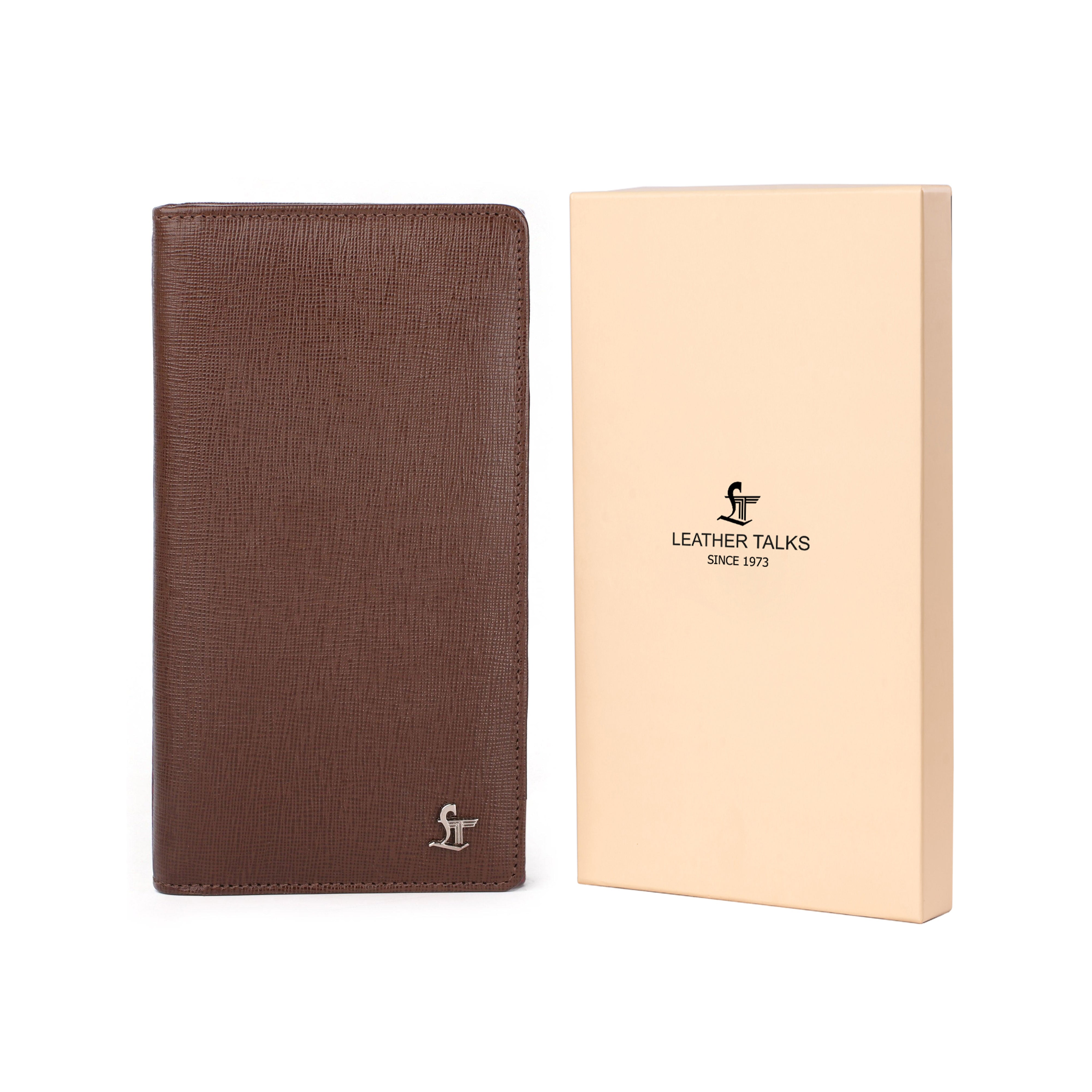 Full Zip Travel Wallet | 100% Genuine Leather | Color: Tan, Black, Blue & Brown Leather Talks