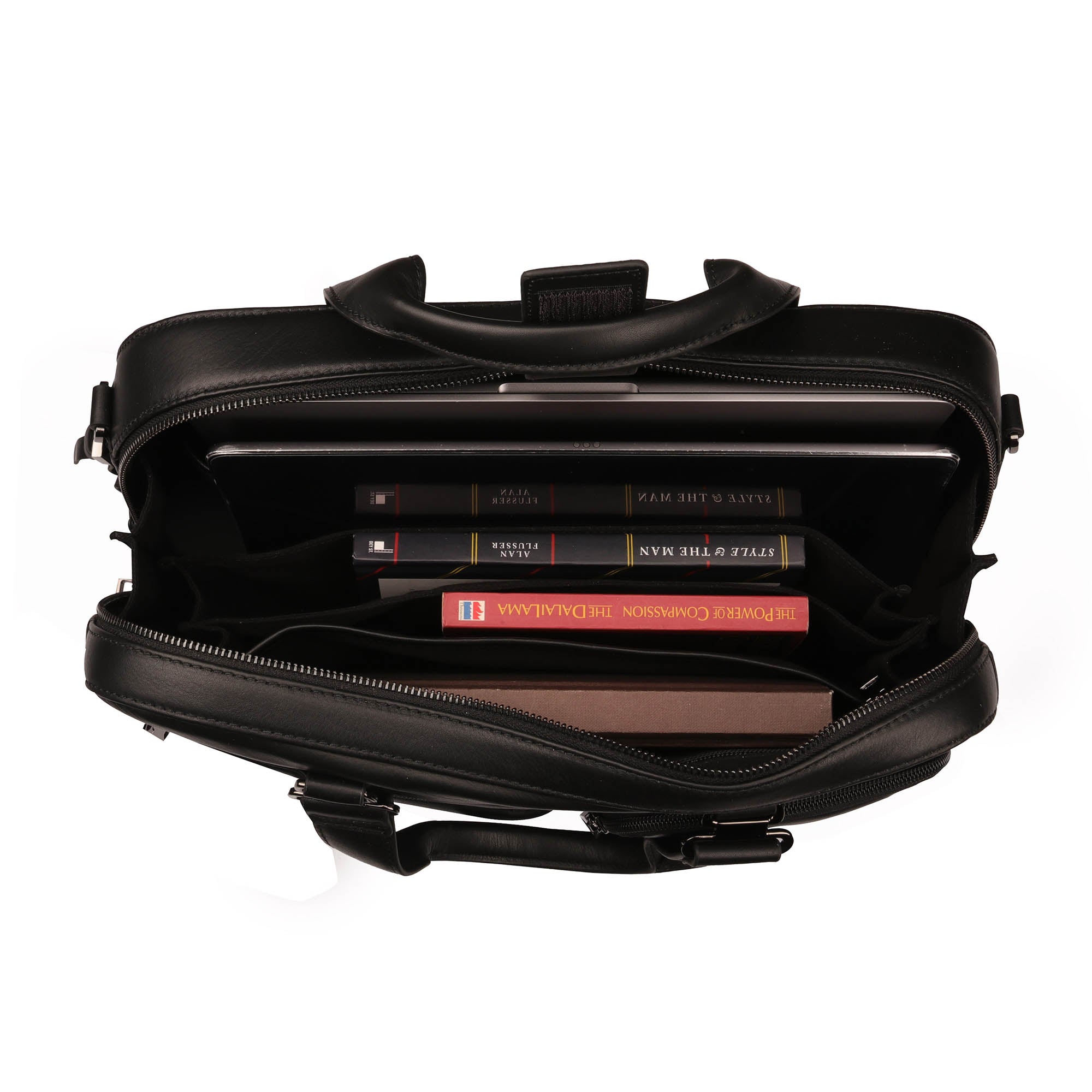 Jacob | Leather Briefcase For Men | 100% Genuine Leather | For Office Use | Colour: Black